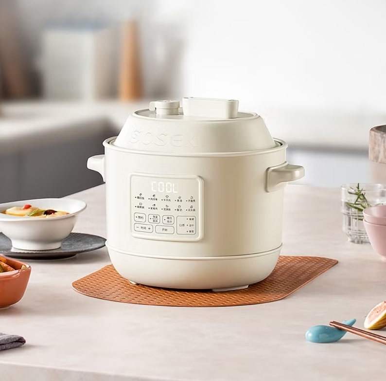 SOSEKI 3L 多功能壓力料理電飯鍋(BRUNO同款)(省時省電|快速安全泄壓|0塗層|8分鐘煮出白飯|無水烤焗|10大菜單)