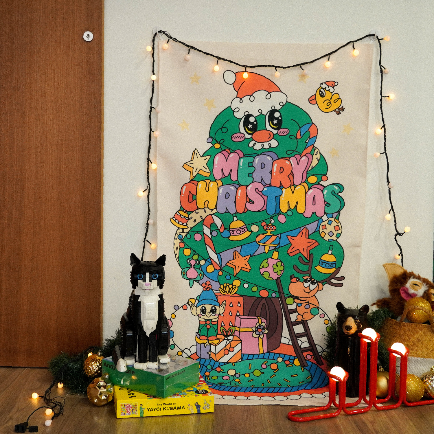 聖誕樹落地大掛布-歡樂款