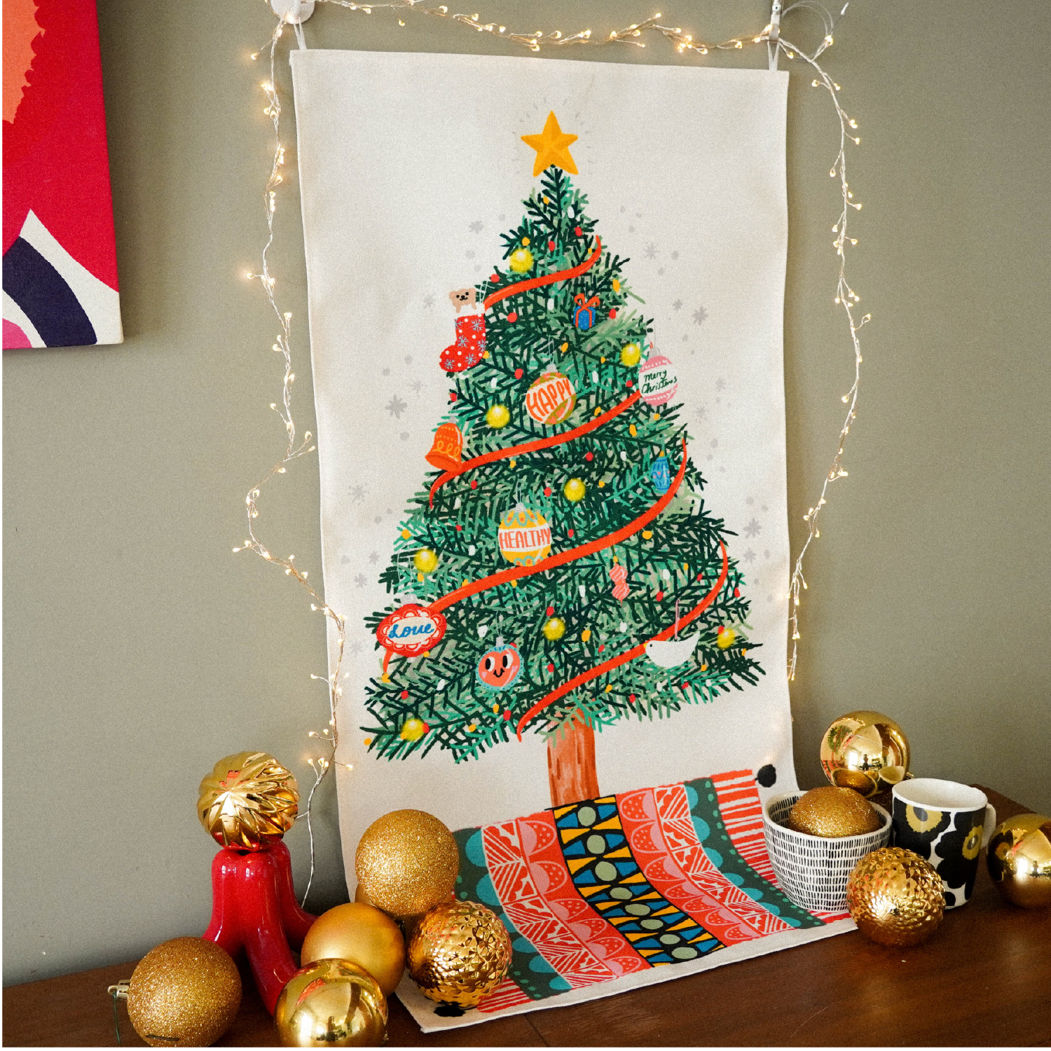 聖誕樹輕巧掛布-溫馨款