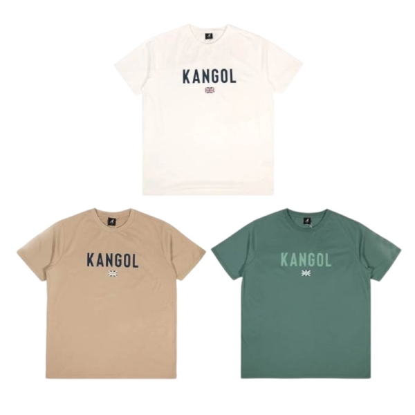 KANGOL 短T 白 卡其 綠 胸口字樣 圓領涼感 短袖 中性 6425107600 6425107631 6425107670