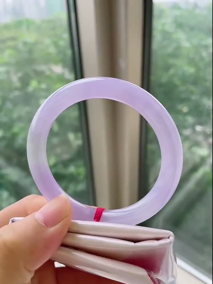 10235837 53.6mm紫羅蘭翡翠圓條手鐲 (52-54)