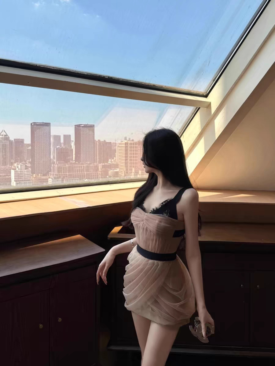 性感小公主 假2件網紗小洋裝