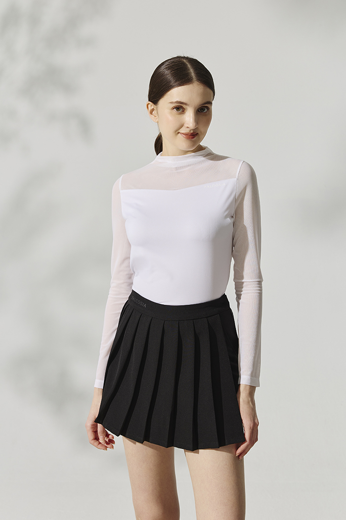 輕透抓皺內著上衣-晨曦白