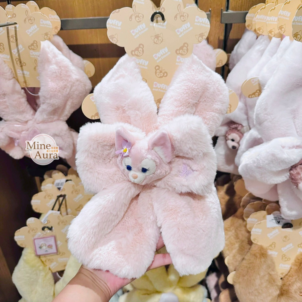 玲娜貝兒 Lina bell 絨毛大頭 蝴蝶結 造型圍巾 圍脖 -上海迪士尼樂園