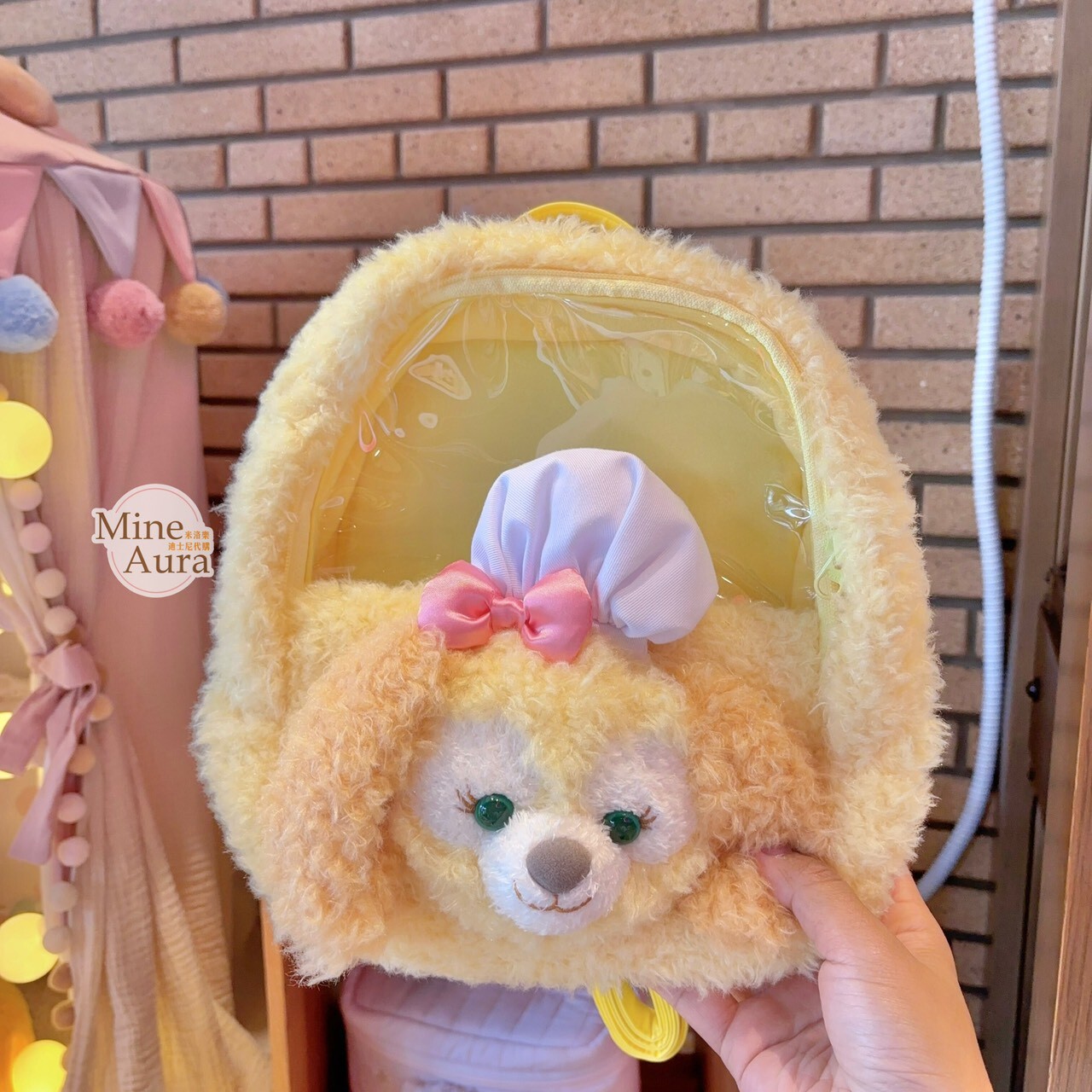 可琦安 餅乾 CookieAnn 絨毛 大頭造型 透明設計 後背包 -上海迪士尼樂園