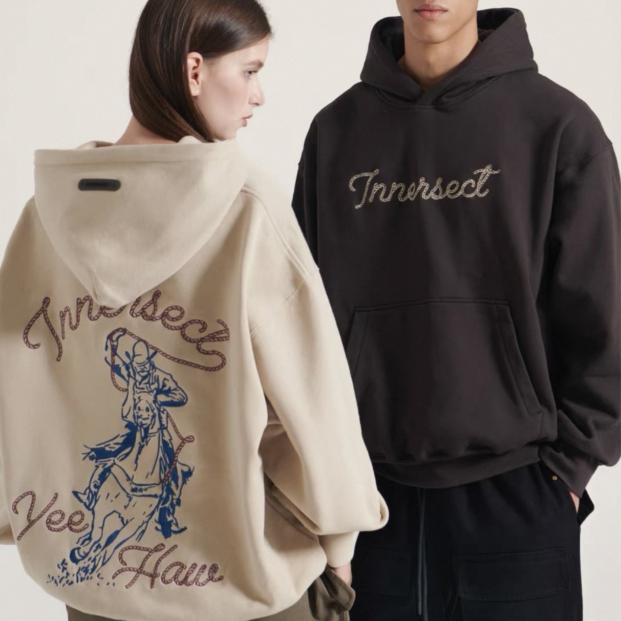 INNERSECT 三生萬物 西部牛仔 重磅帽T 連帽衛衣 長袖 休閒 寬鬆 INN24FWTHD157