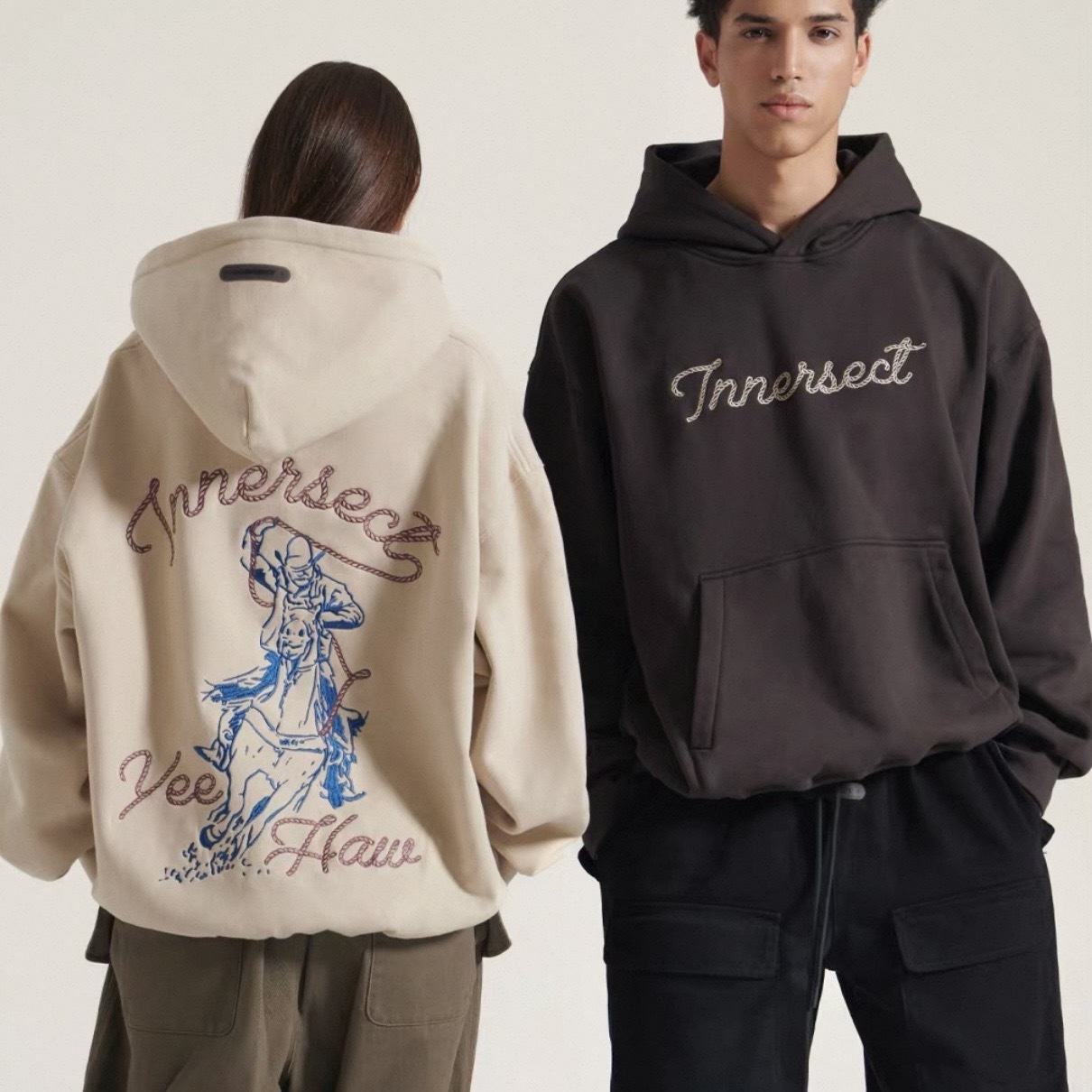 INNERSECT 三生萬物 西部牛仔 重磅帽T 連帽衛衣 長袖 休閒 寬鬆 INN24FWTHD157