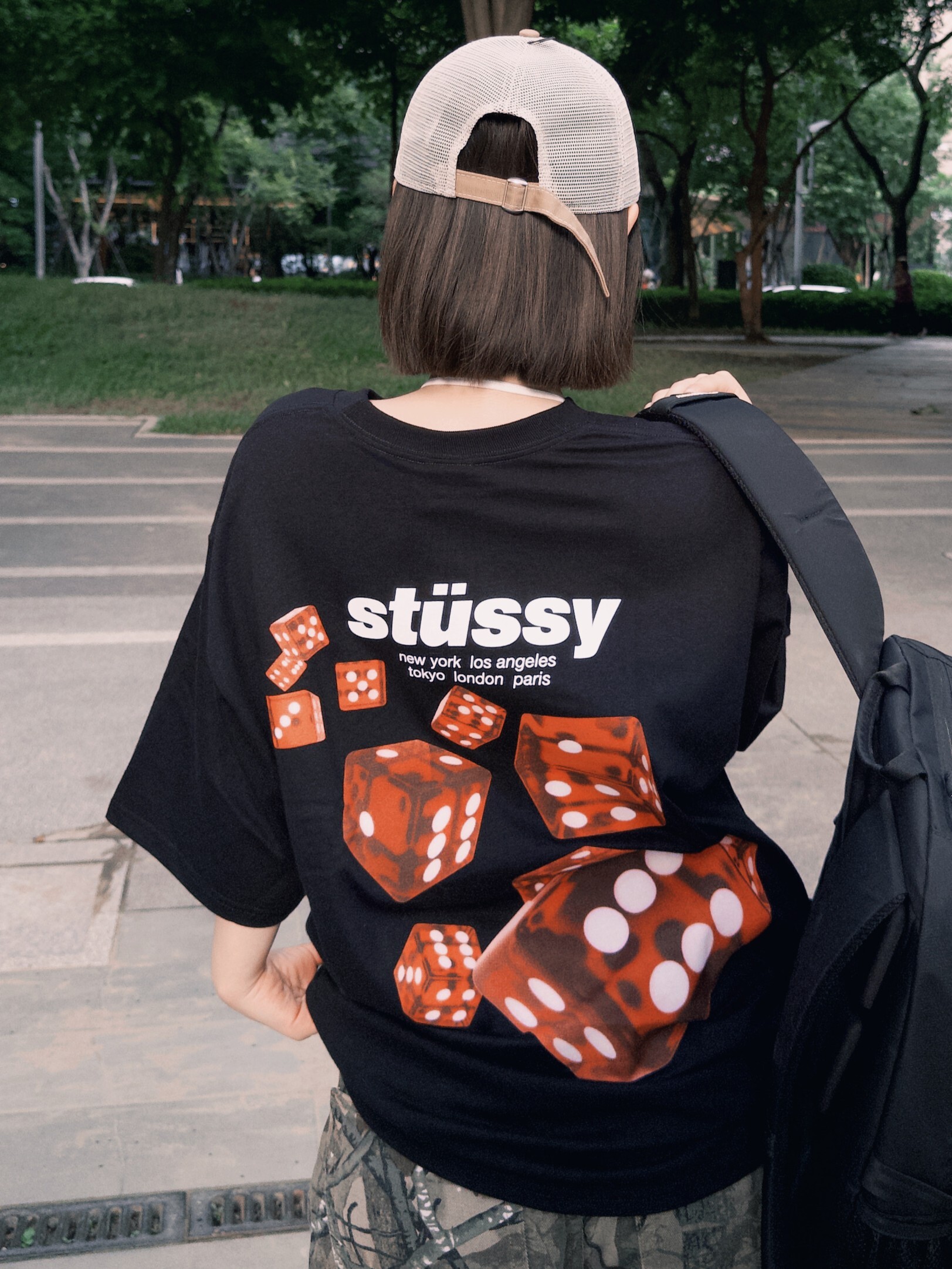 STUSSY ROLLERS TEE 背後 彩色 骰子 字體 LOGO 短T