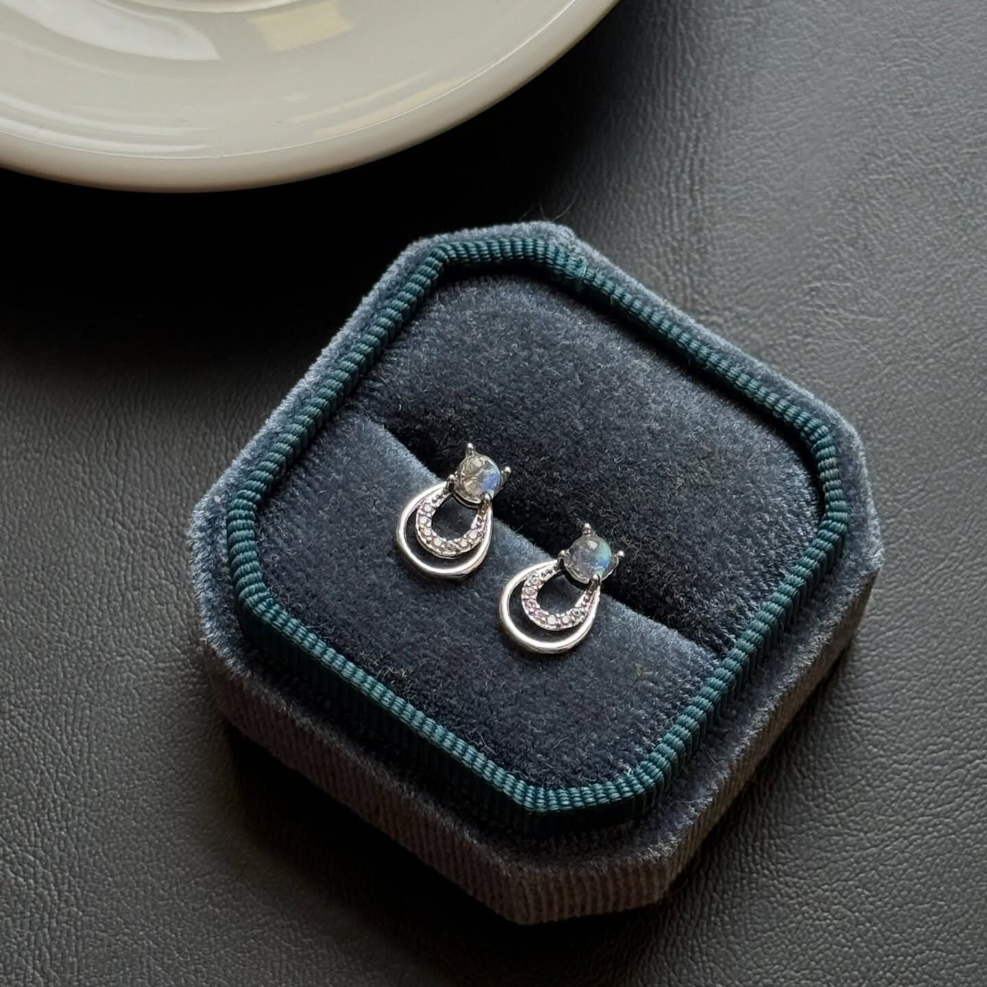 [原石] 月光石 耳環