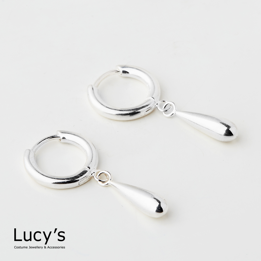 925純銀 晨露 易扣耳環 (124540)