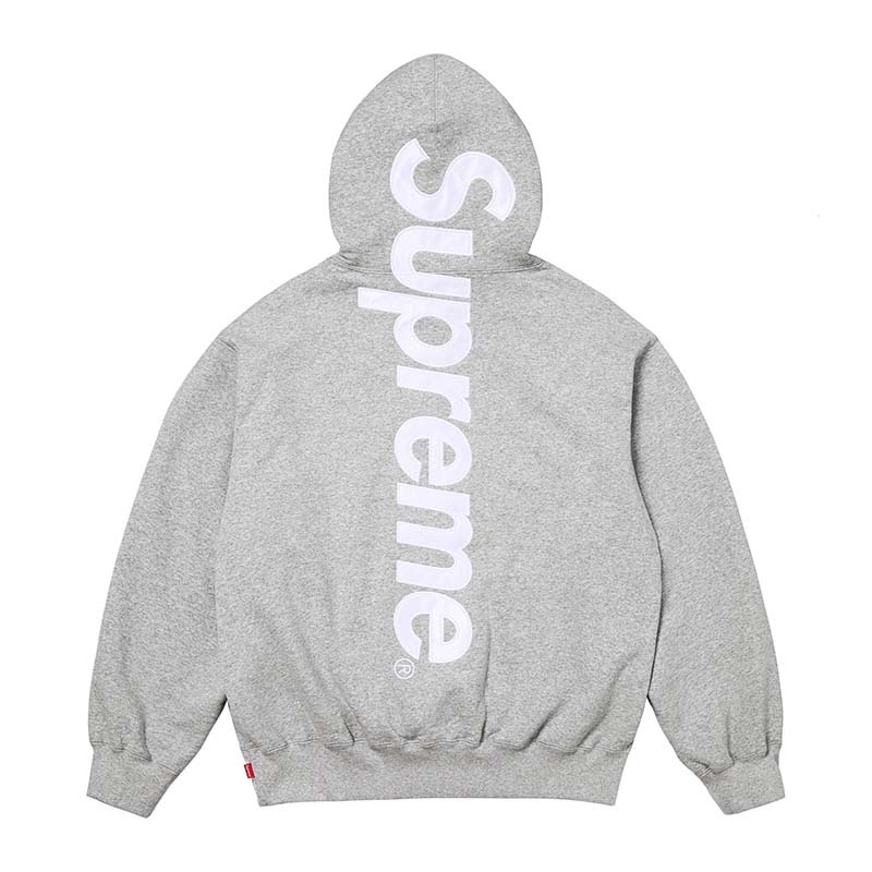 Supreme Satin Appliqué Hooded Sweatshirt 灰色 連帽 帽踢 長袖 SUP-553 [台灣現貨]