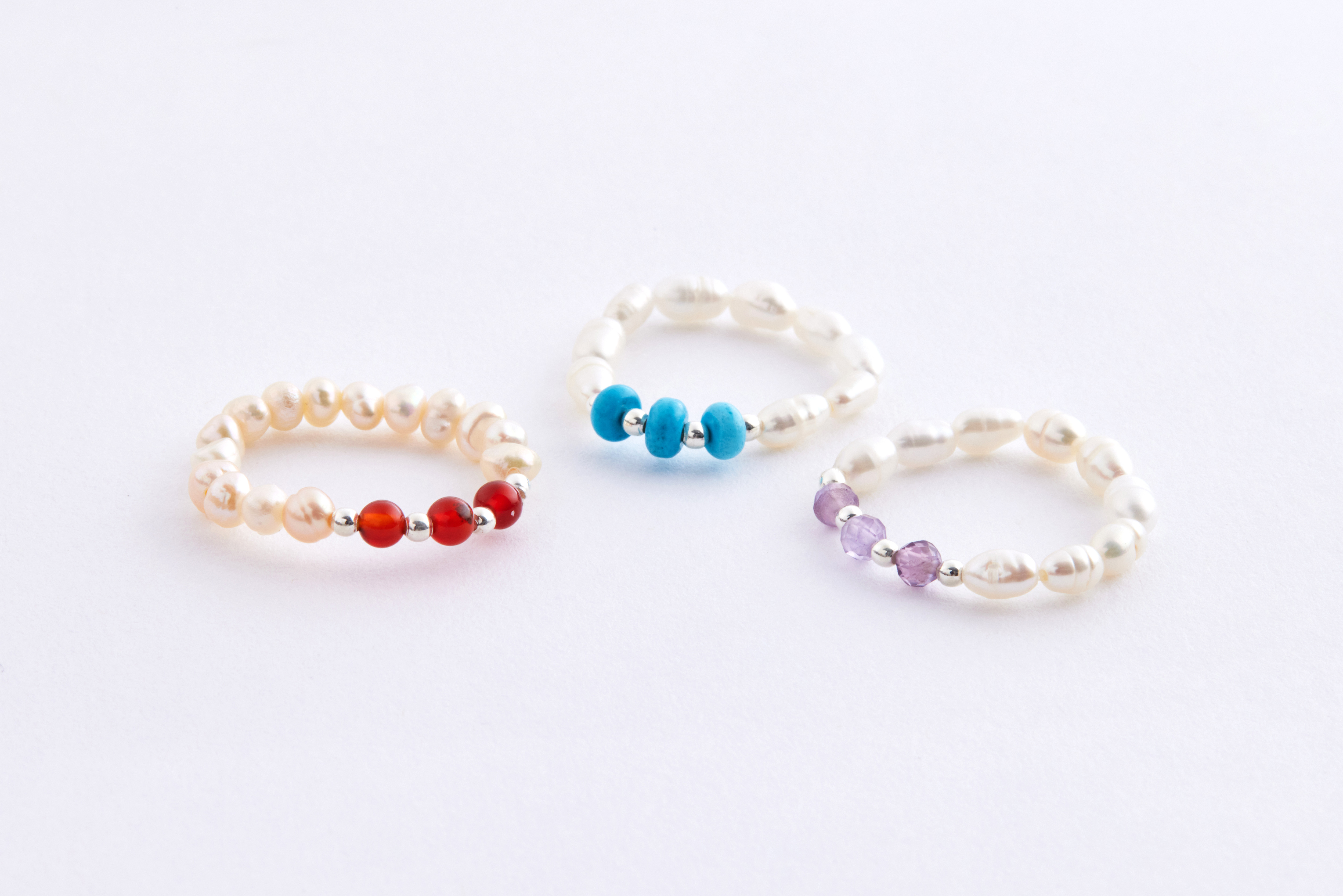 R1272 | 純銀珍珠彈性戒指