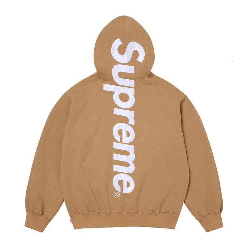 Supreme Satin Appliqué Hooded Sweatshirt 卡其色 連帽 帽踢 長袖 SUP-552 [台灣現貨]