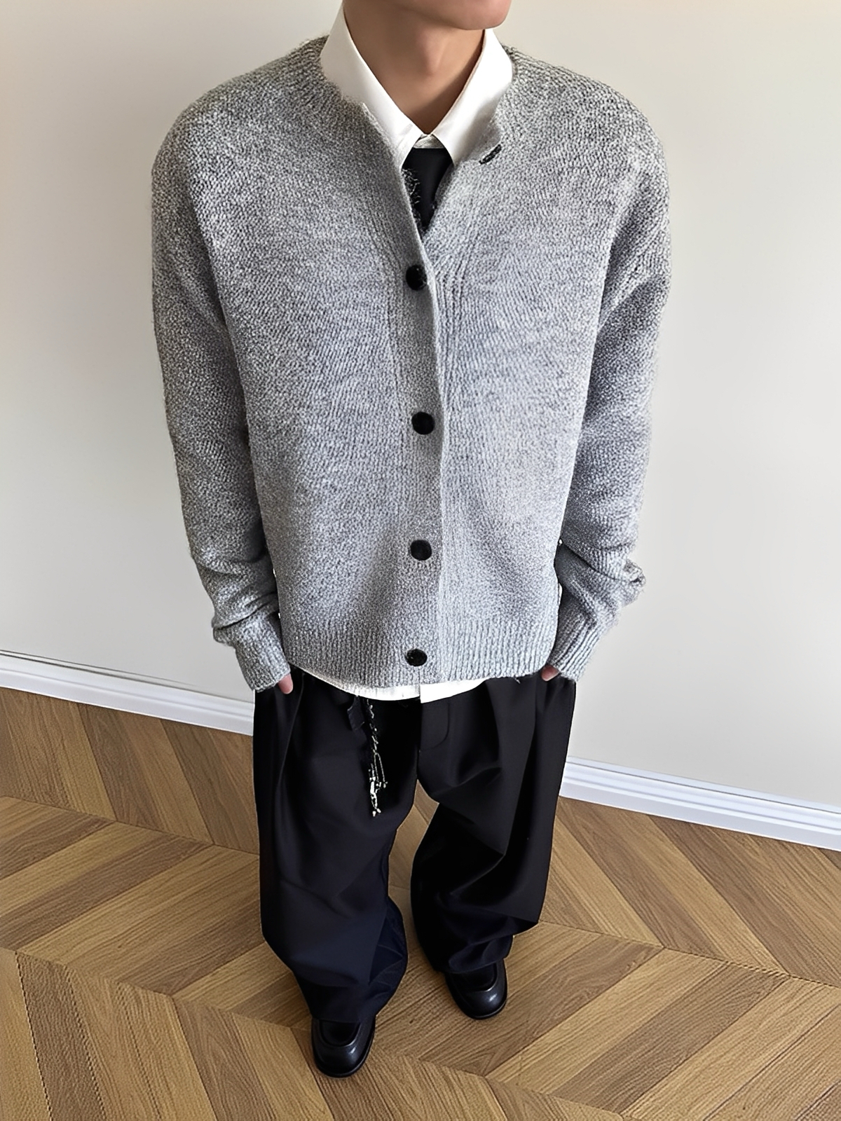 Cleanfit 美式 復古 圓領 開襟 針織 外套