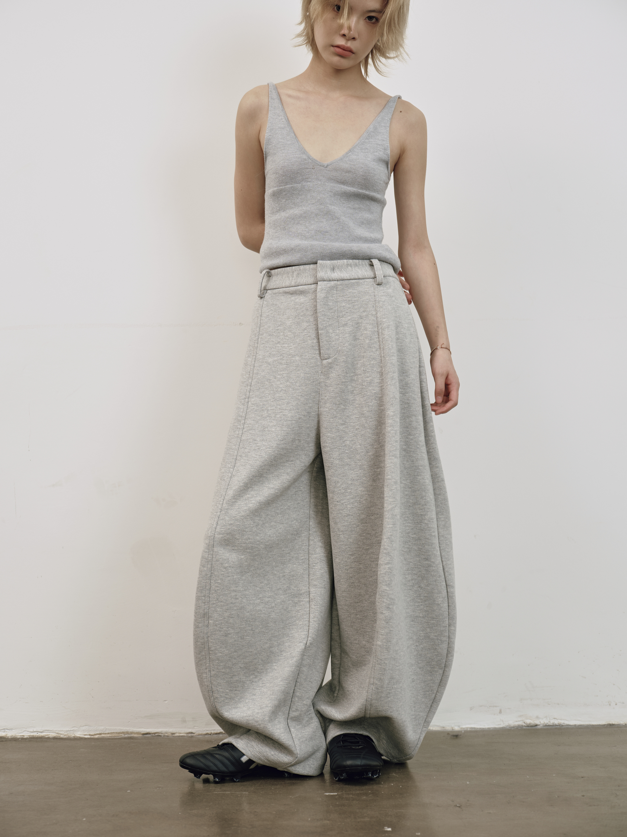 重磅挺版中線棉褲-灰