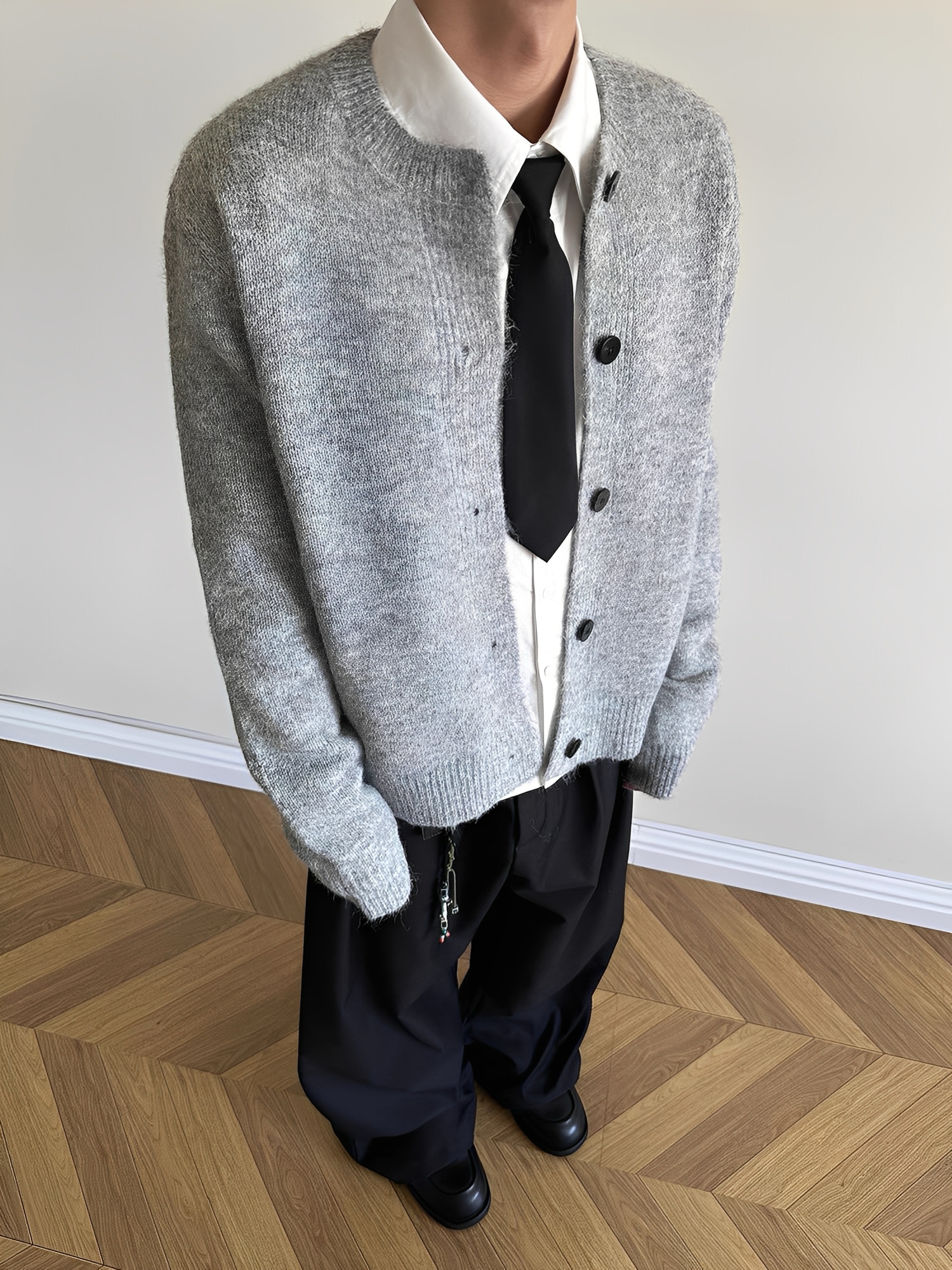 Cleanfit 美式 復古 圓領 開襟 針織 外套