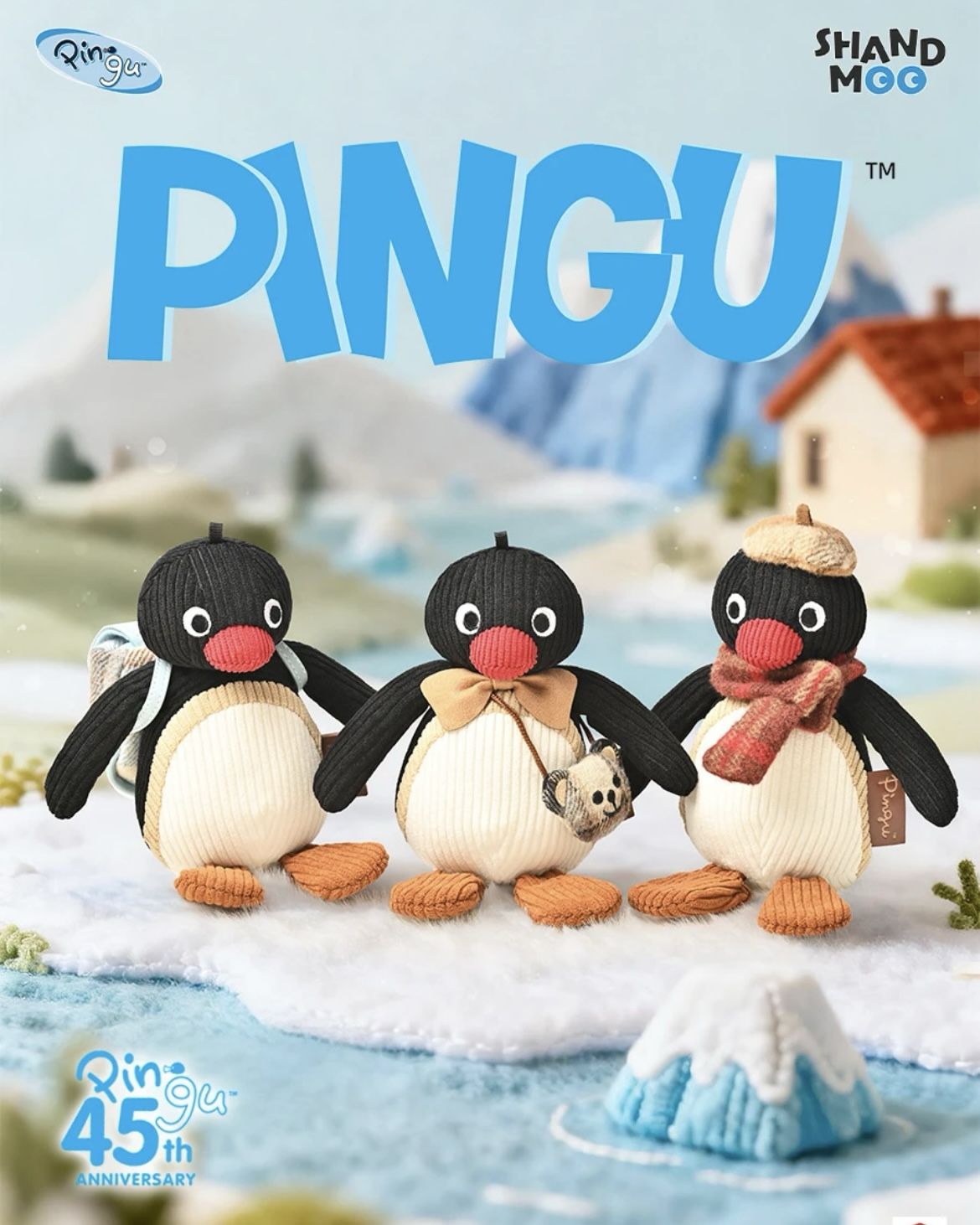 <正版授權>PINGU 企鵝家族 45週年限定吊飾 毛絨掛件 共3款