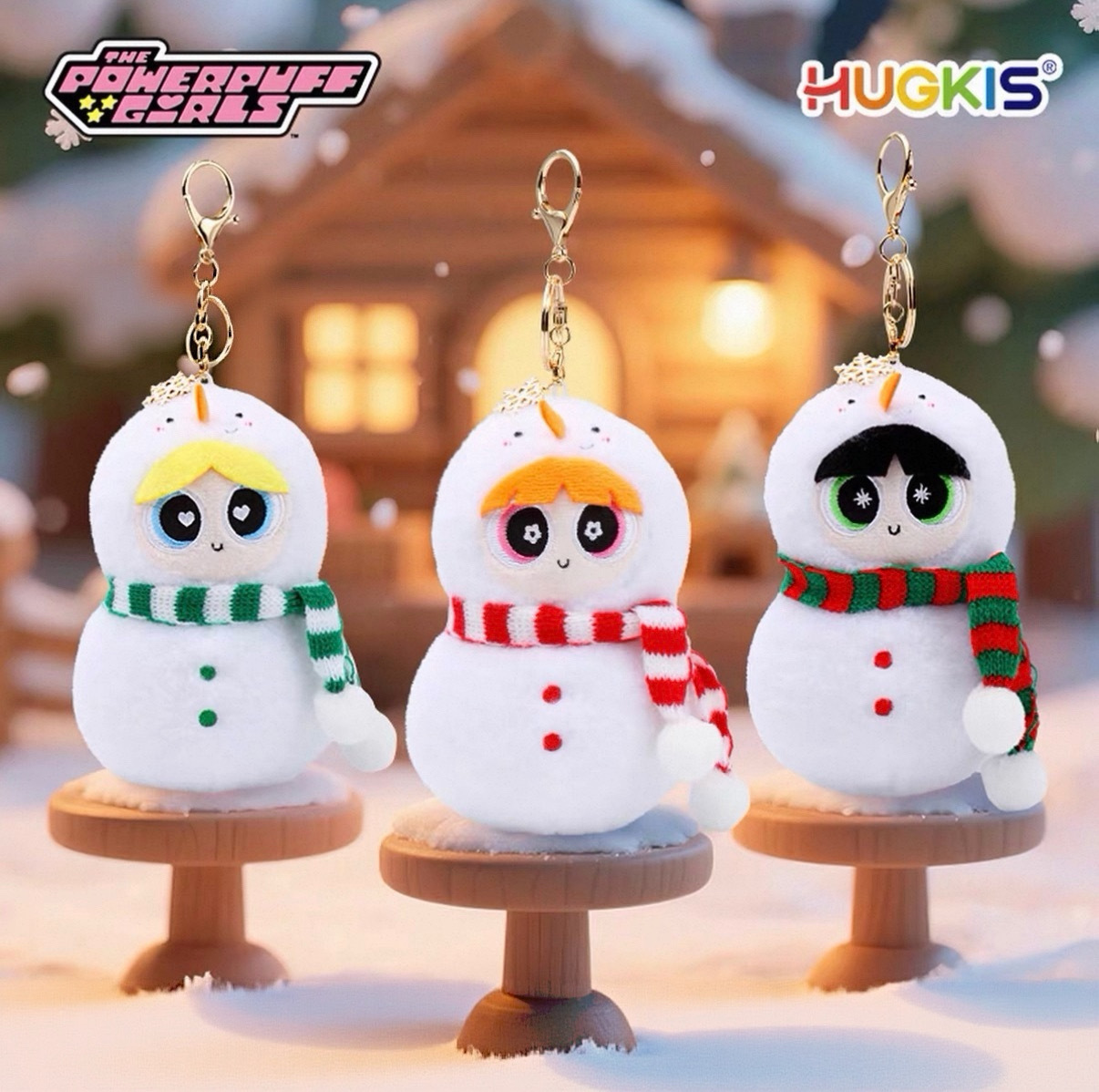 飛天小女警 冬季雪人 毛絨 吊飾