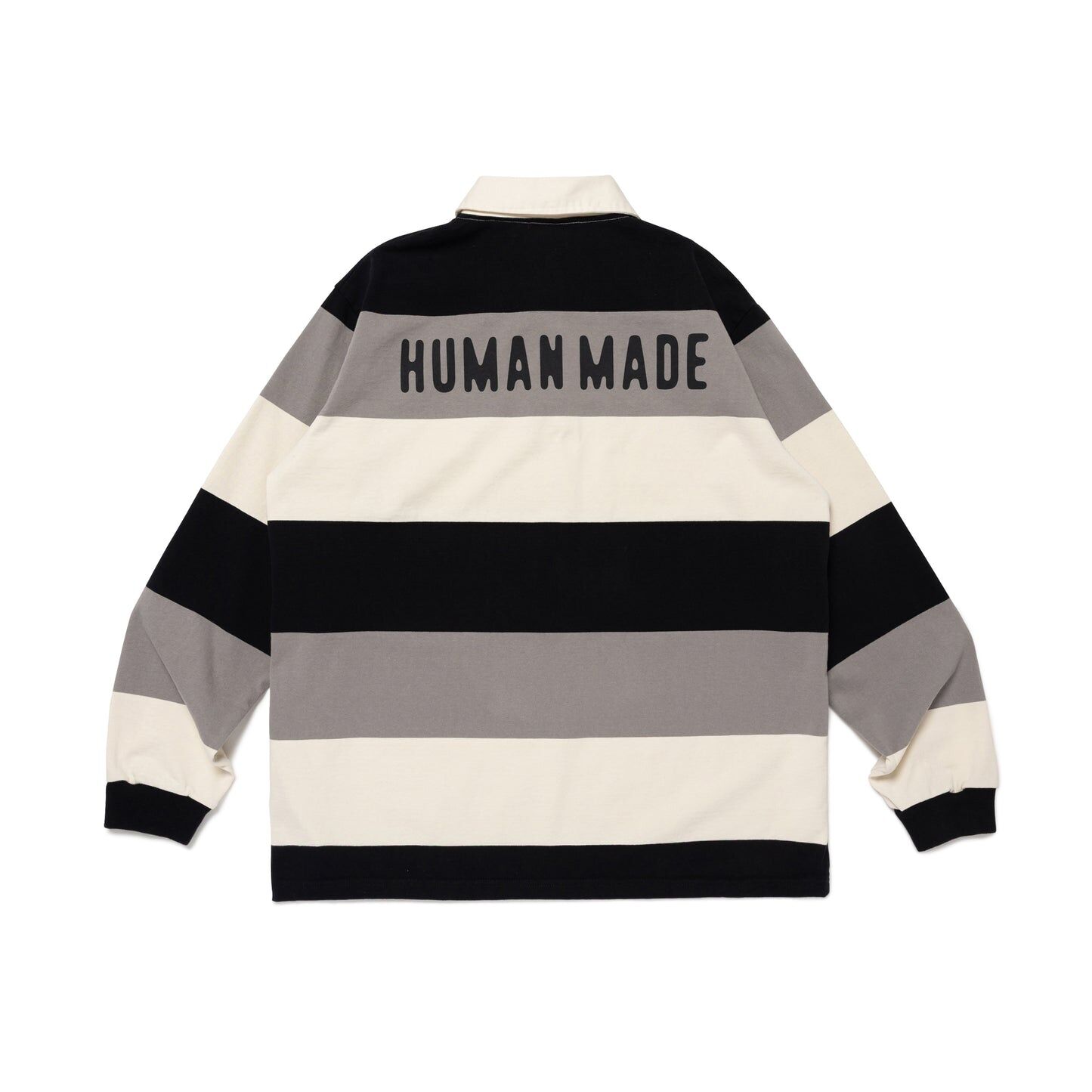 2025AW HUMAN MADE RUGBY SHIRT 條紋 左胸 愛心 長袖 POLO衫 現貨 HM30CS006