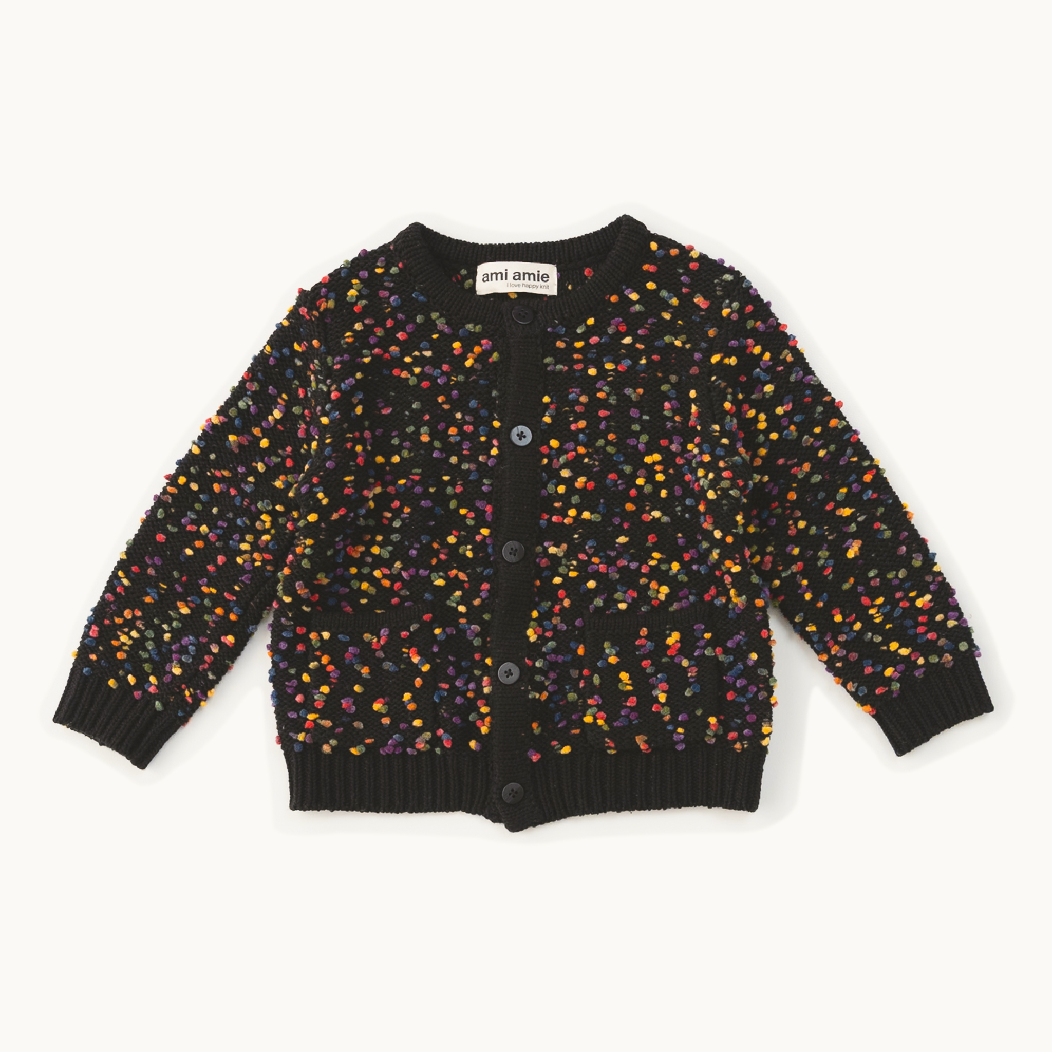 〖 Ami Amie 〗黑色彩球開襟外套