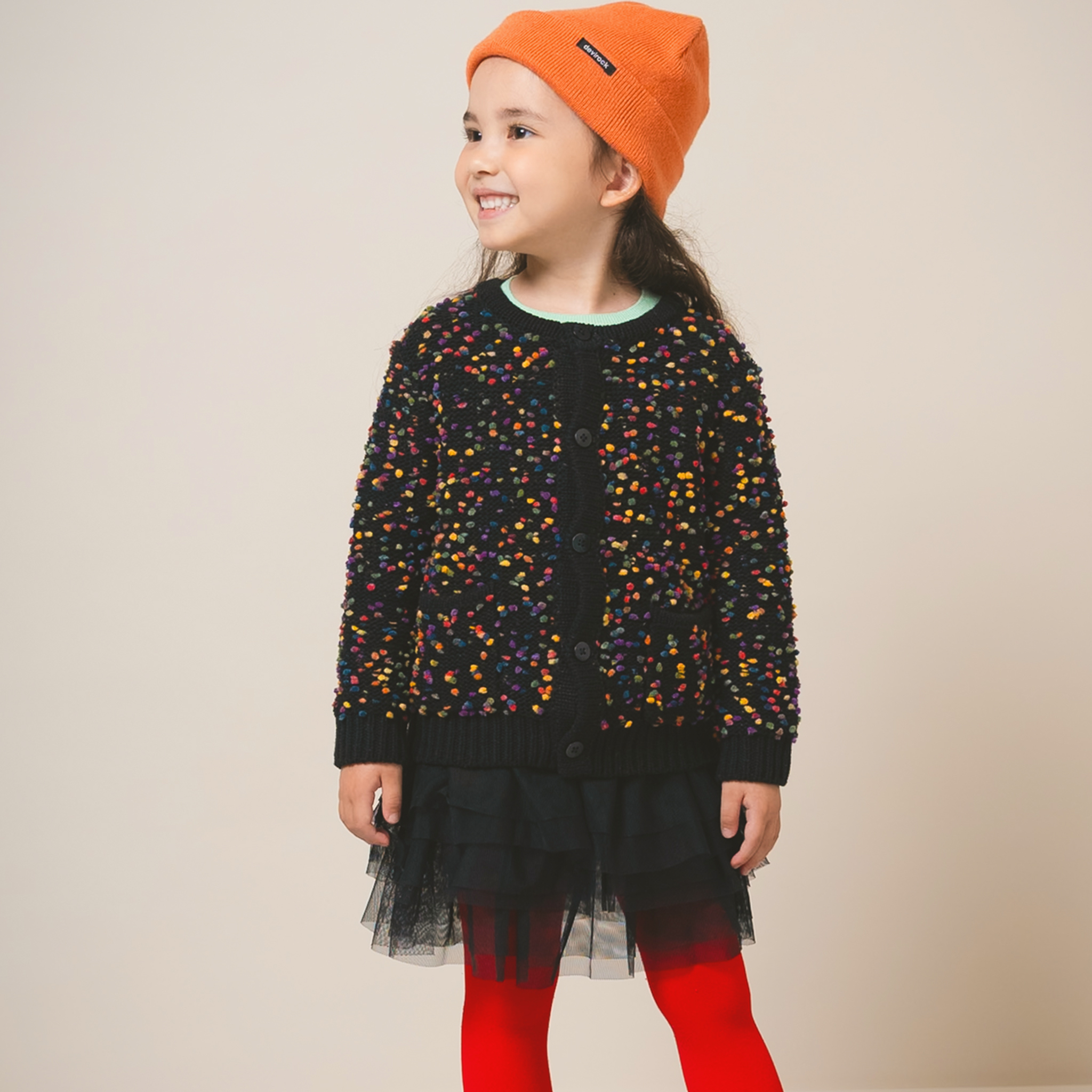 〖 Ami Amie 〗黑色彩球開襟外套