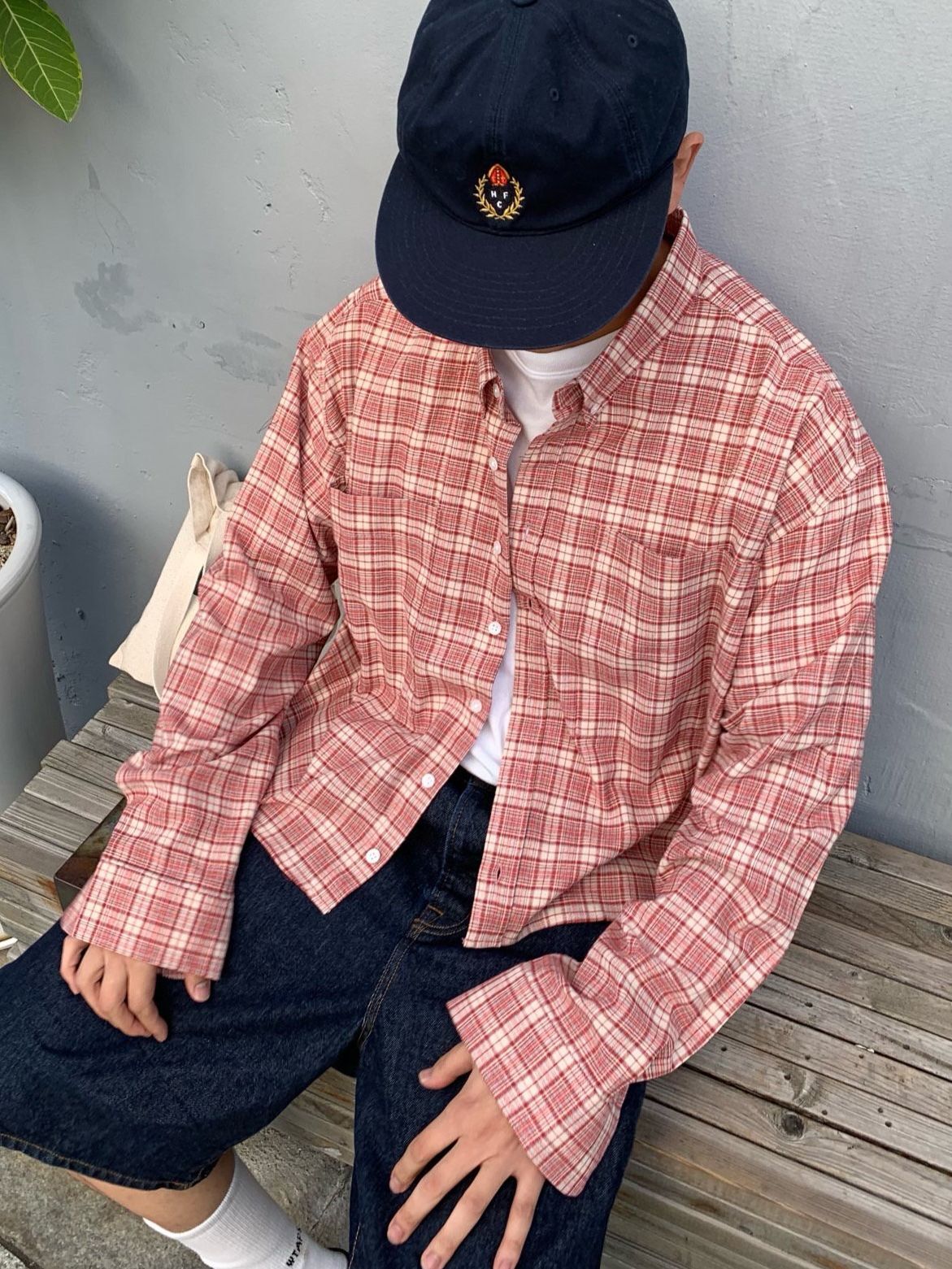 格仔長袖恤衫 OREO-129S