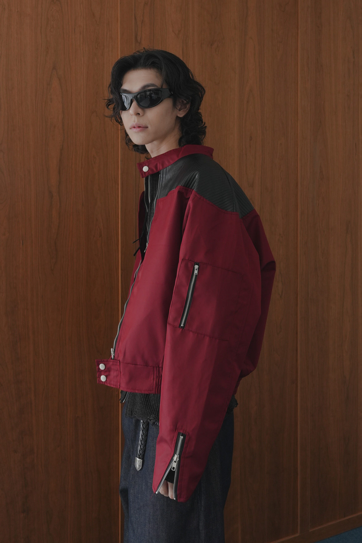 Quilted Leather Biker Jacket #外套