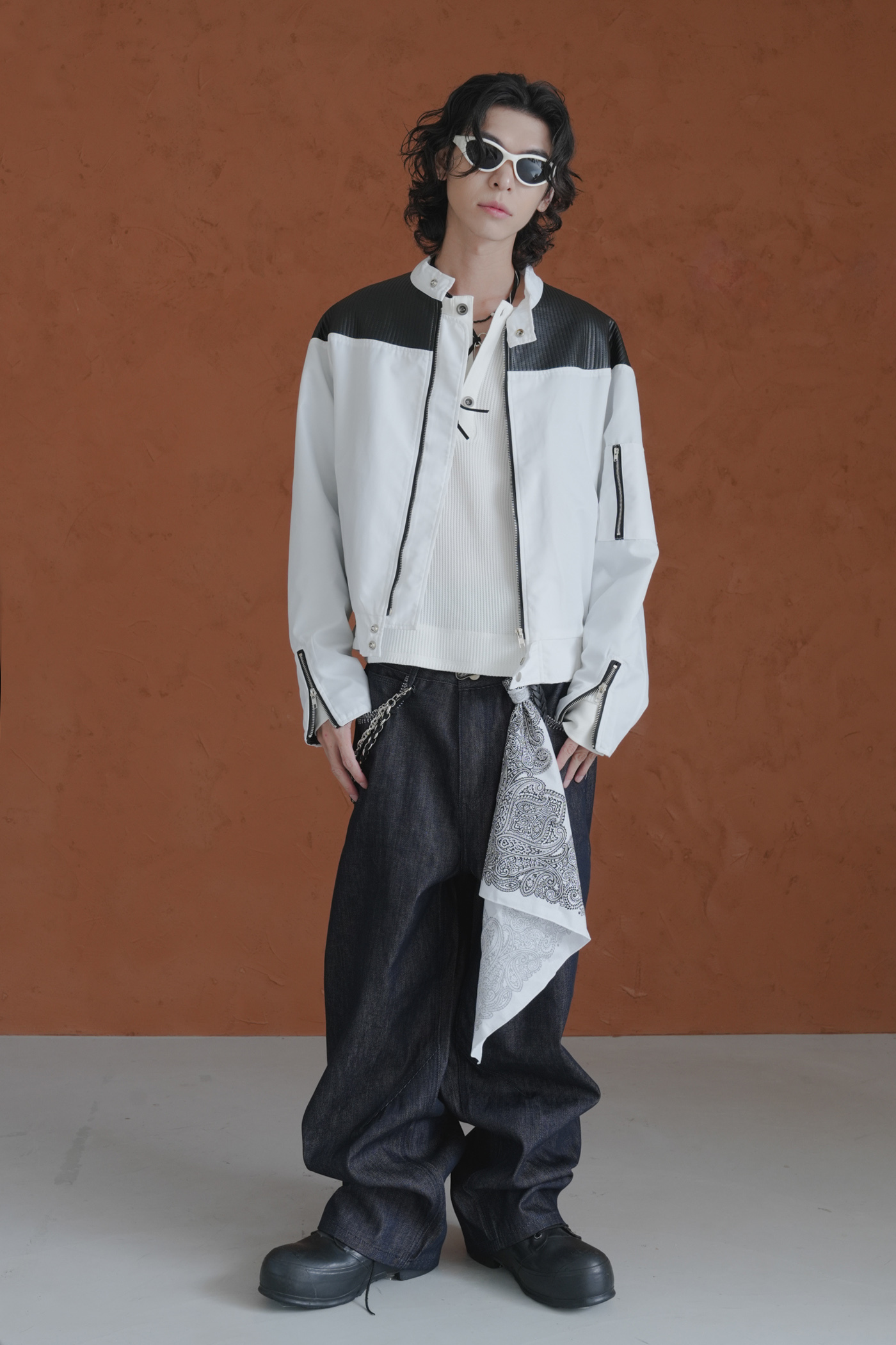 Quilted Leather Biker Jacket #外套