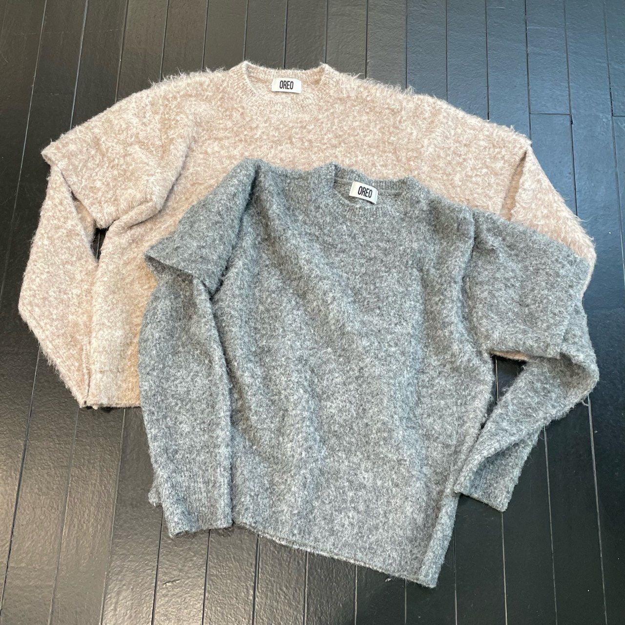 淨色假兩件針織衫 OREO-131T