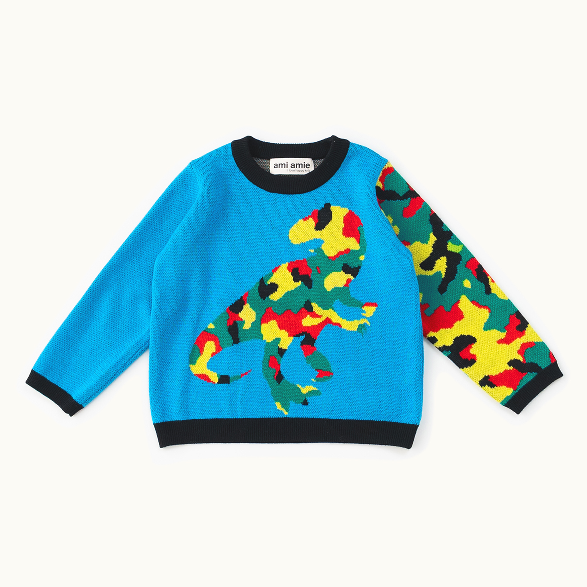 〖 Ami Amie 〗藍色迷彩恐龍針織上衣