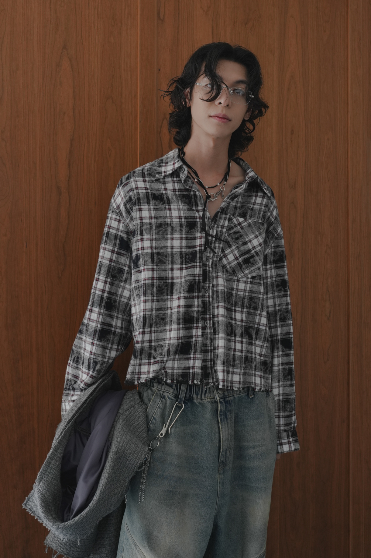 Raw Cut Wool Check Shirt #襯衫