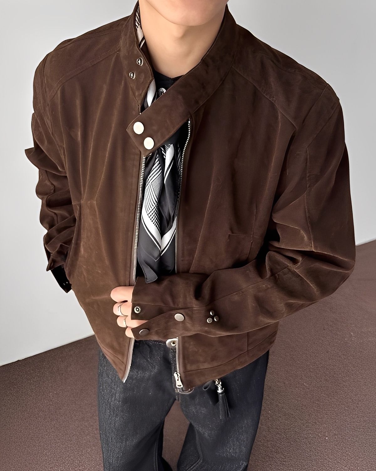 2色 美拉德 復古 麂皮 休閒 外套