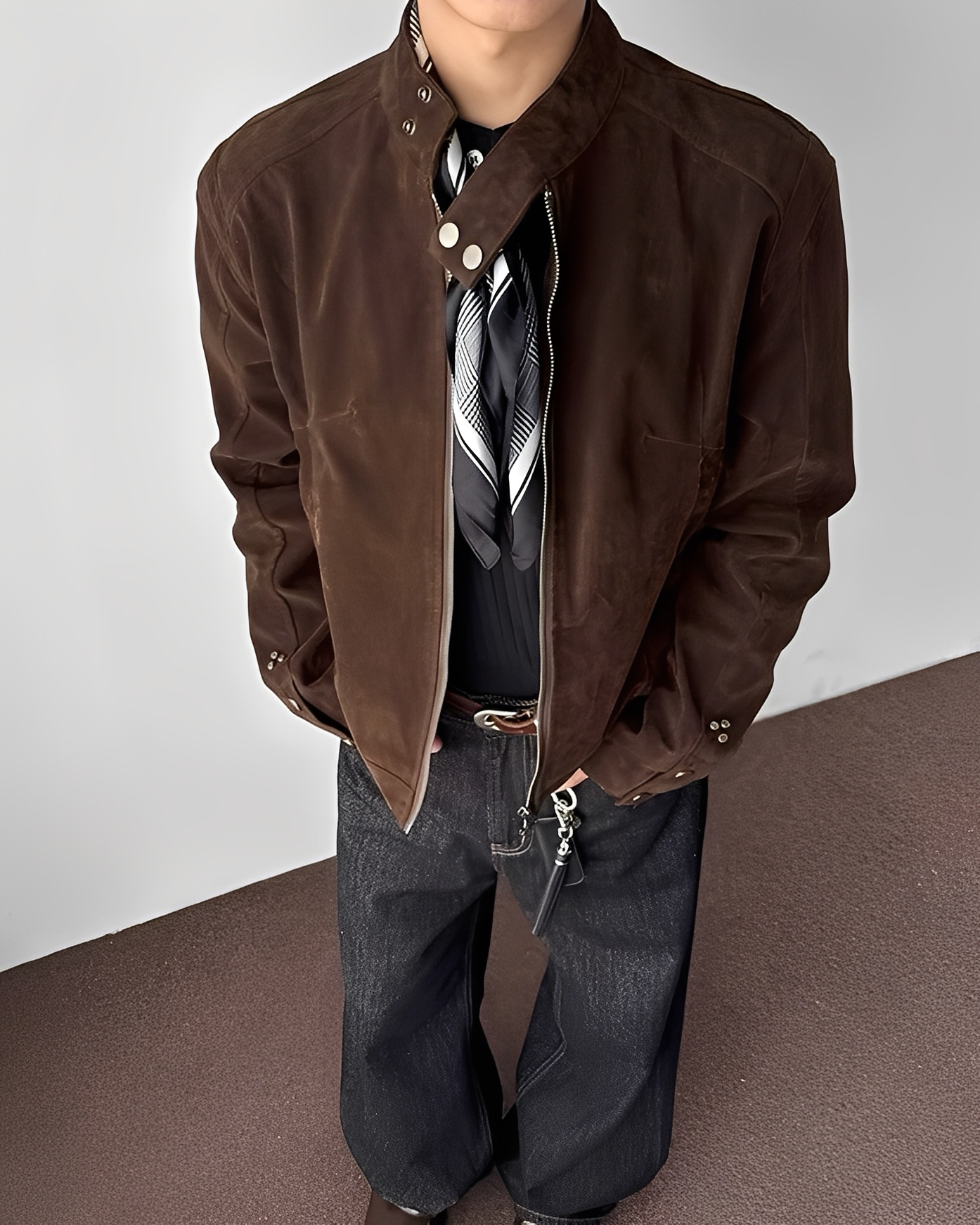 2色 美拉德 復古 麂皮 休閒 外套