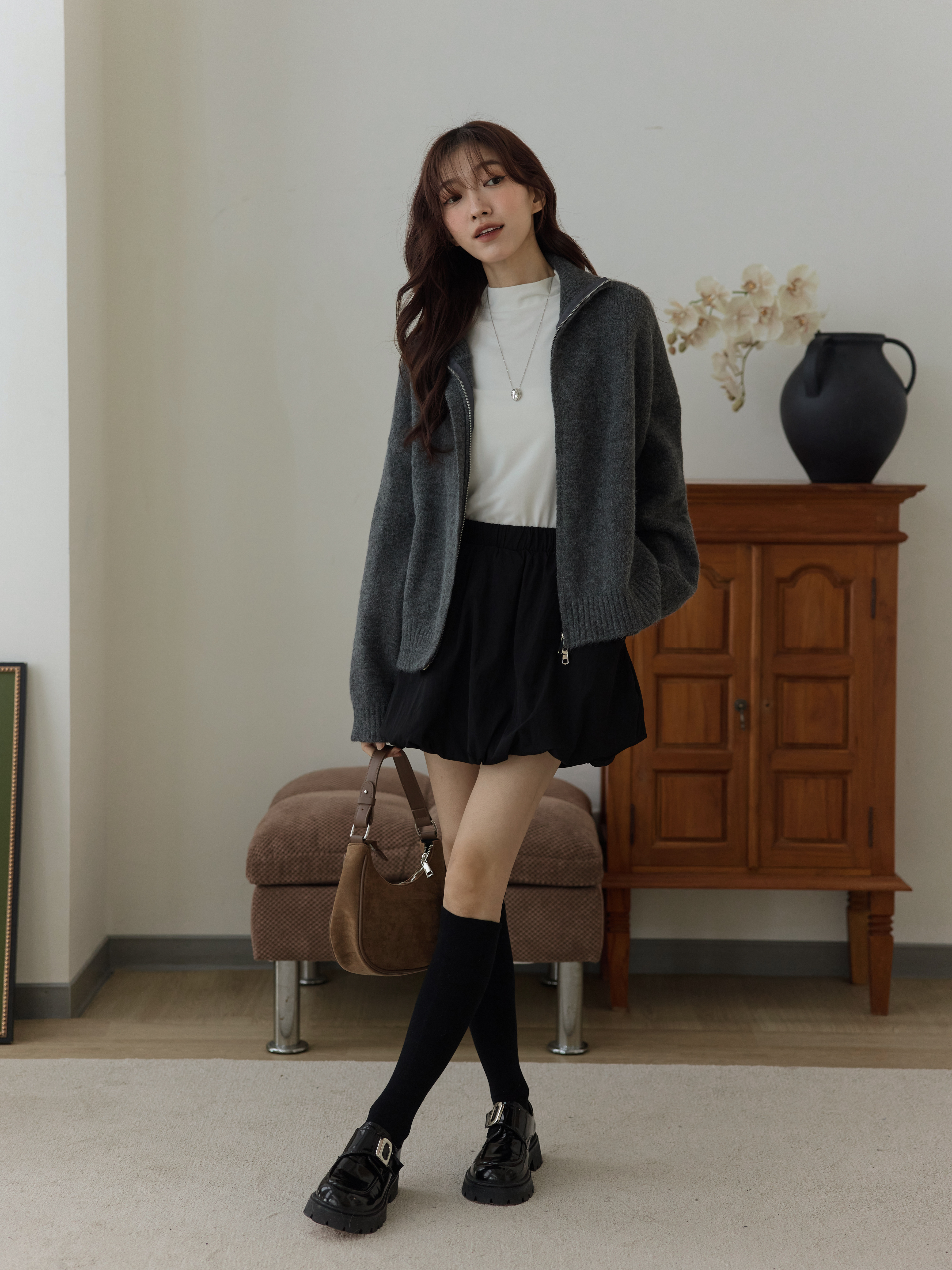 高腰氣球短褲裙