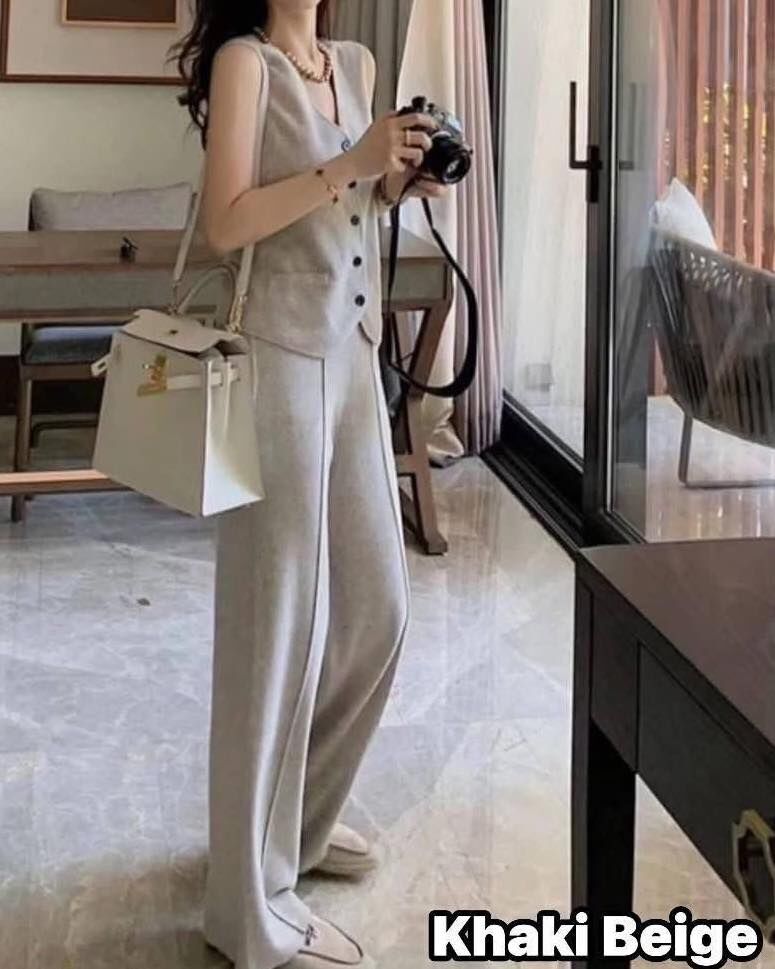 【質感簡約風的針織3件套裝組】（現貨）