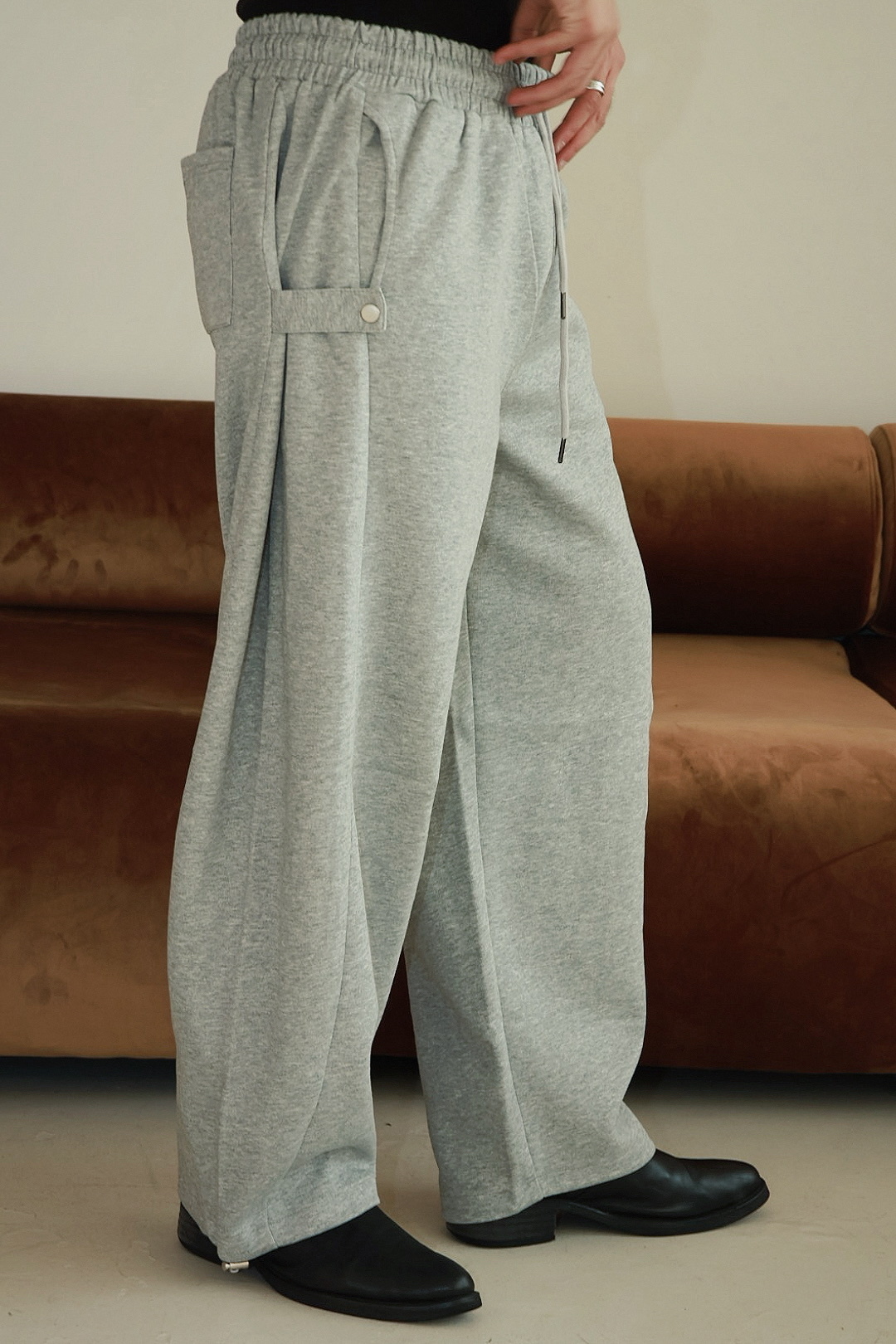 側釦 抽繩 下擺伸縮繩 棉質 #棉褲