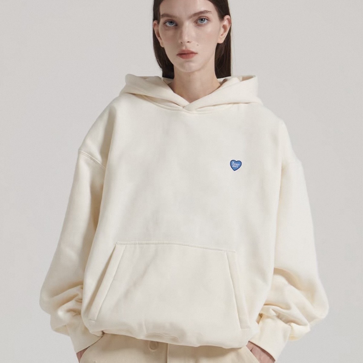 INNERSECT 三生萬物 藍色小愛心 帽T 連帽衛衣 寬鬆 休閒 INN24FWTHD247