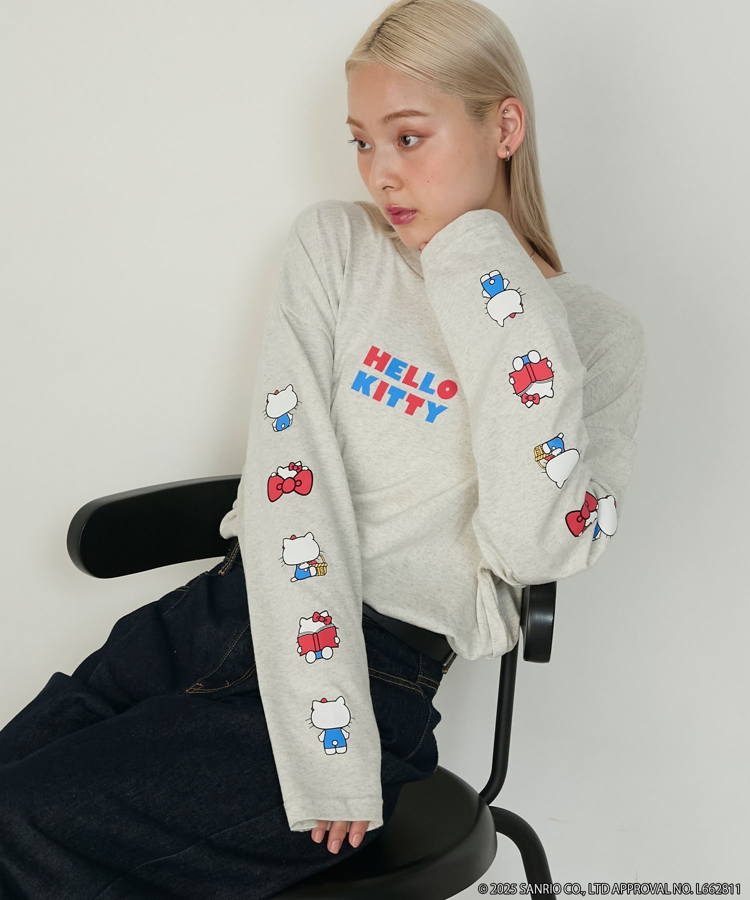 🇯🇵 HELLO KITTY x forksy. 三麗鷗家族 凱蒂貓 滾邊印花 薄長袖 寬鬆 / 預購