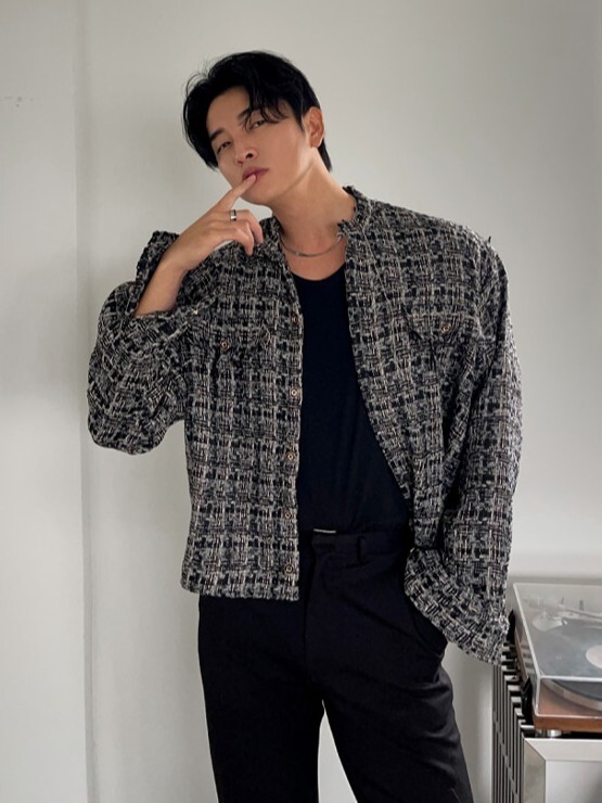 Loren 粗花呢短版小香襯衫夾克