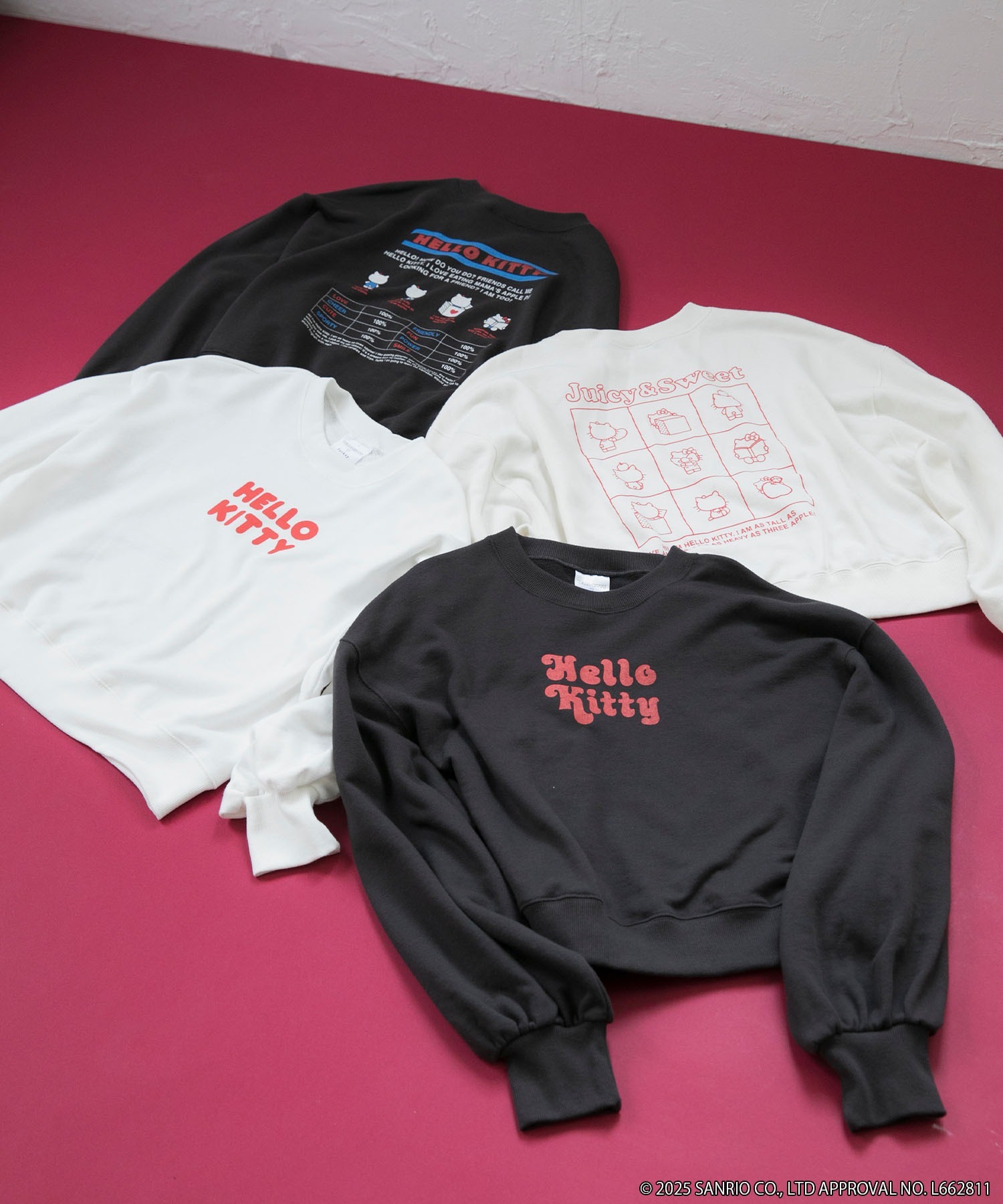 🇯🇵 HELLO KITTY x forksy. 三麗鷗家族 凱蒂貓 背後印花 寬鬆 落肩 微短版 大學T 長袖 / 預購