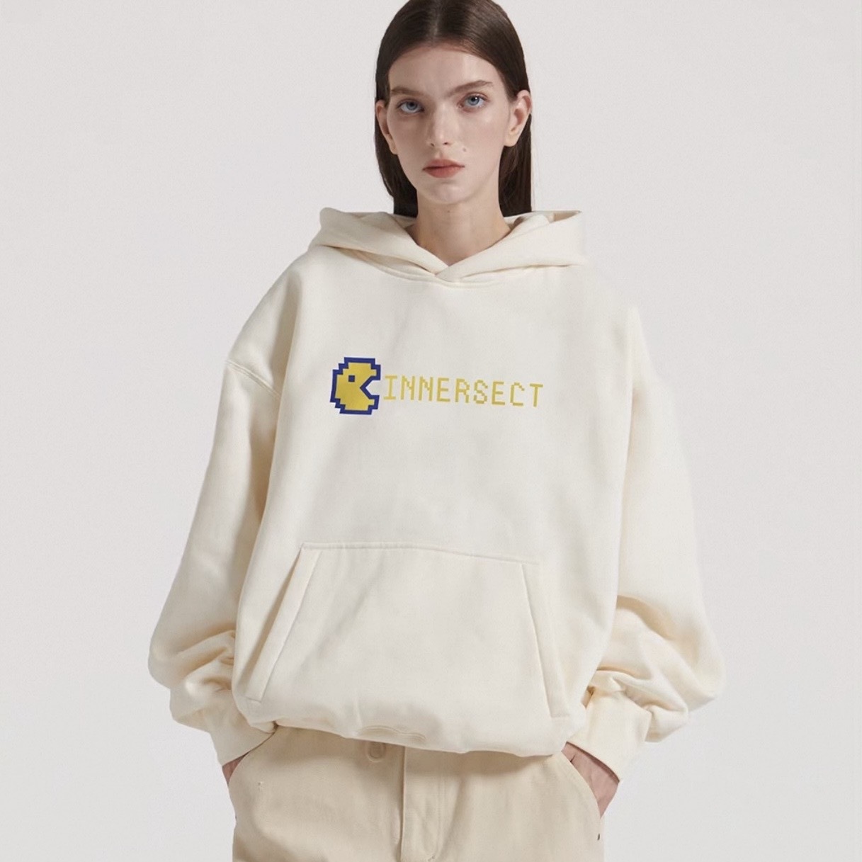 INNERSECT 三生萬物 貪食蛇 字母帽T 連帽衛衣 寬鬆 潮牌 INN24FWTHD543