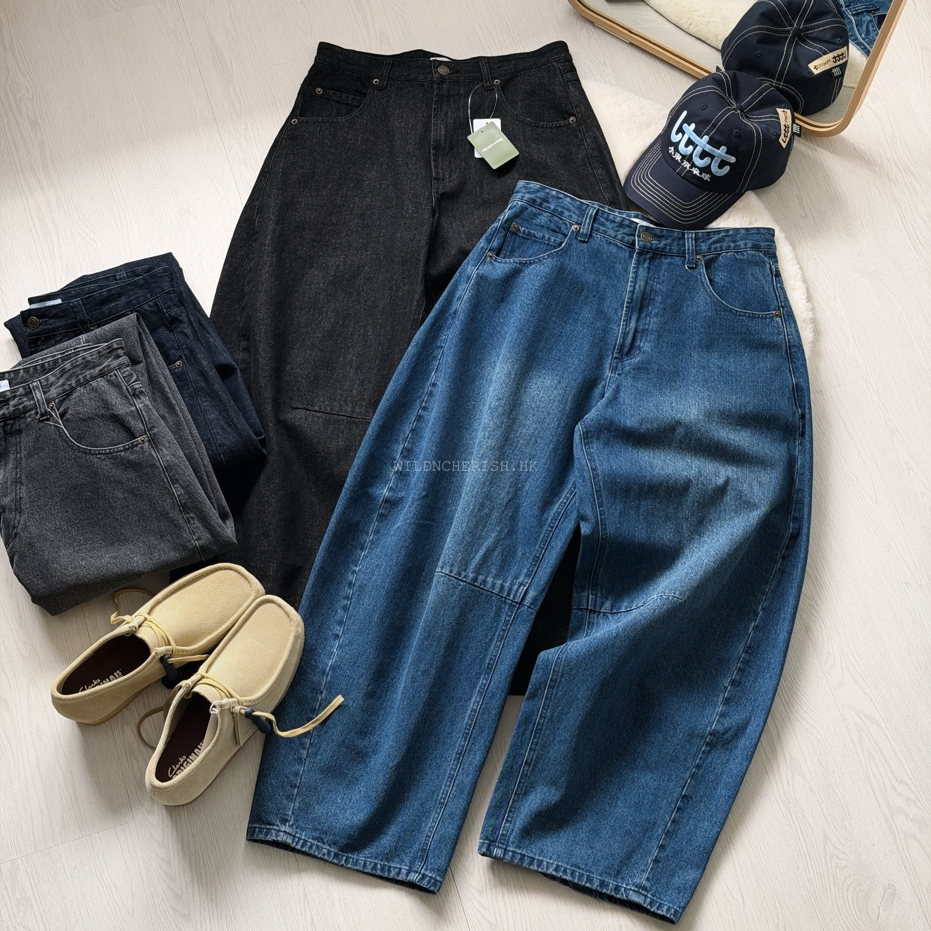 現貨 | Freak's Store Wide Silhouette Curved Denim Pants 彎刀牛仔褲 四色