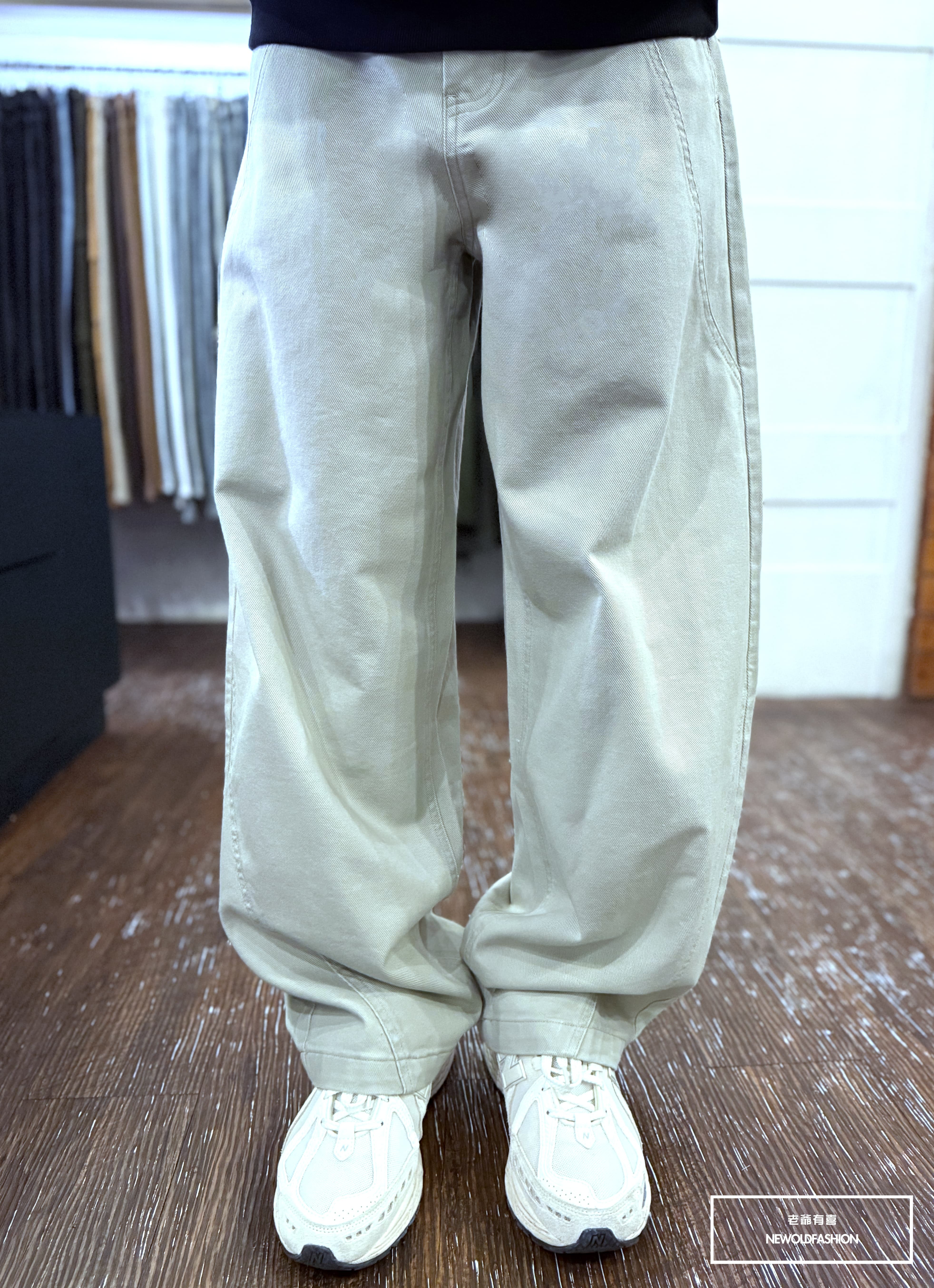 『新品上市』重磅立體弧線工裝 彎刀褲(NOF25108809)-卡其