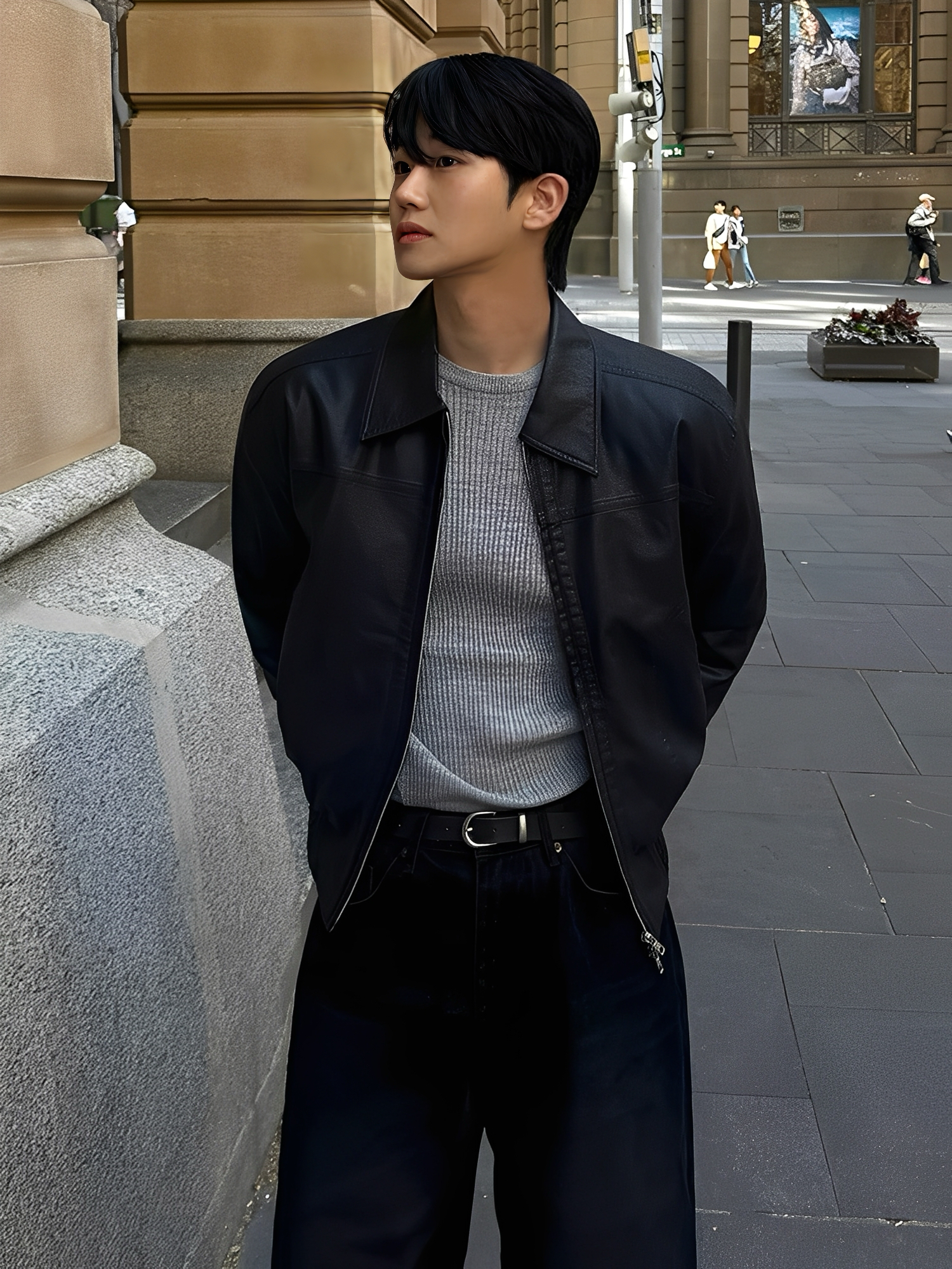 秋冬 簡約 短版 休閒 皮外套