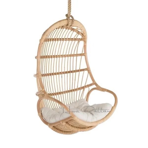 [The Rattan House]Sturdy Comfy Rattan Indoor/Outdoor Hanging Chair (FOC Cushion) Rattan Swing Chair l Buaian Rotan