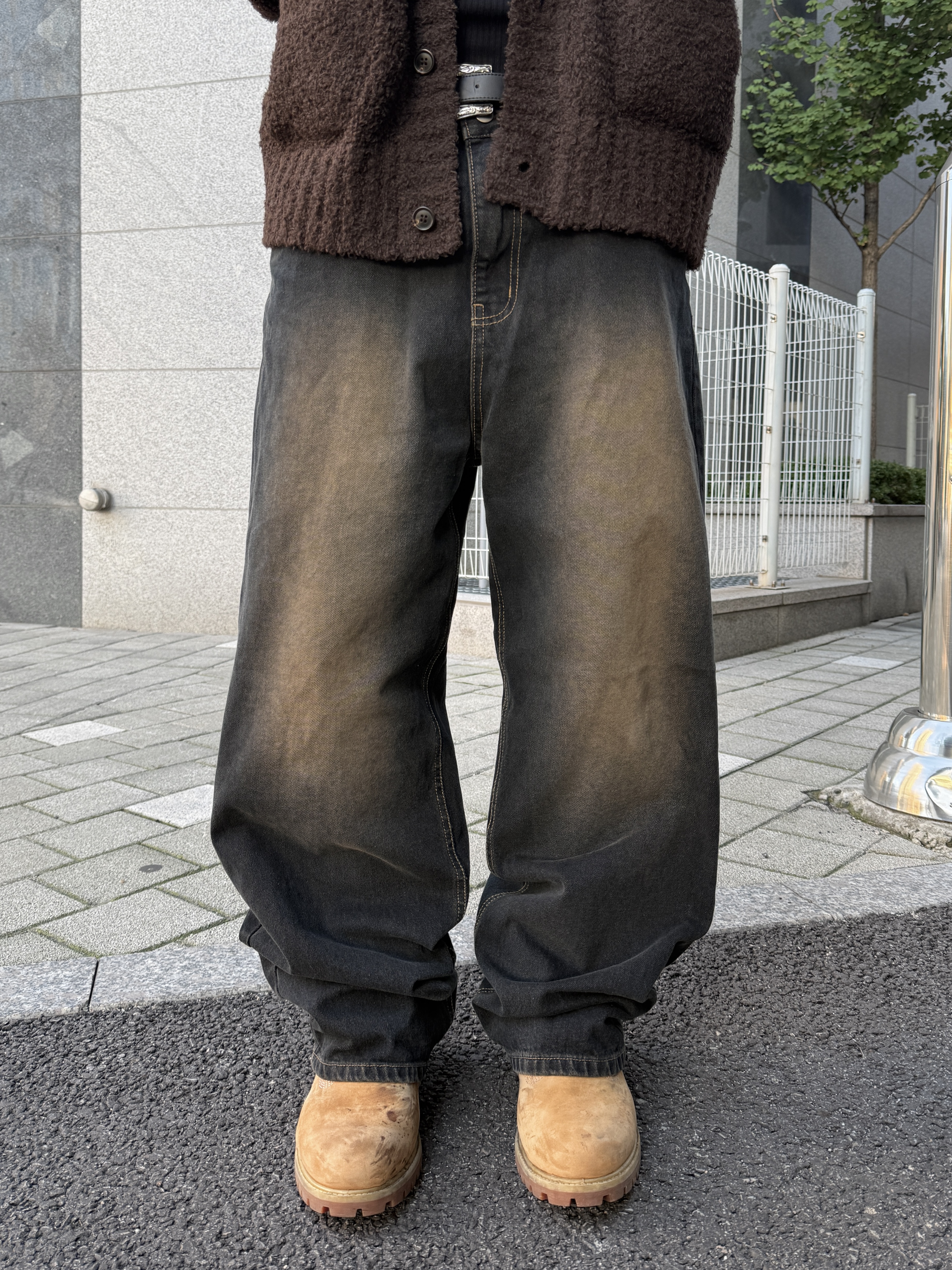 復古藍 水洗 直筒牛仔褲