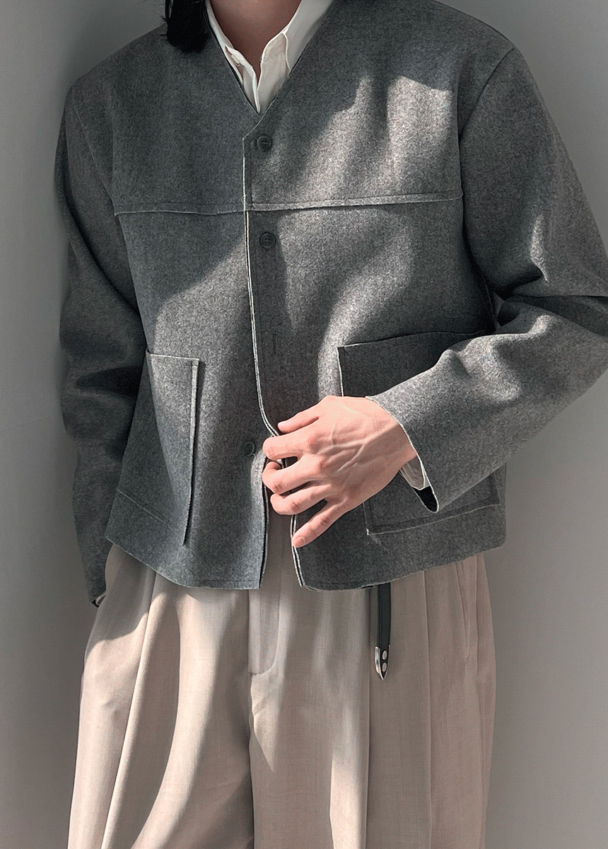 Deckie V領短款夾克