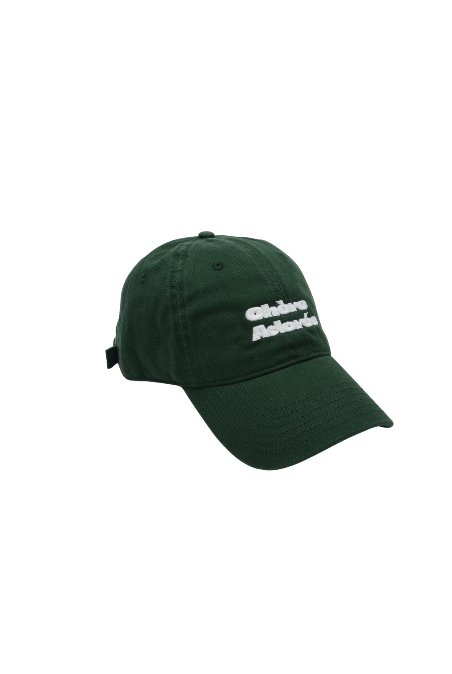 斜紋刺繡帽－墨綠