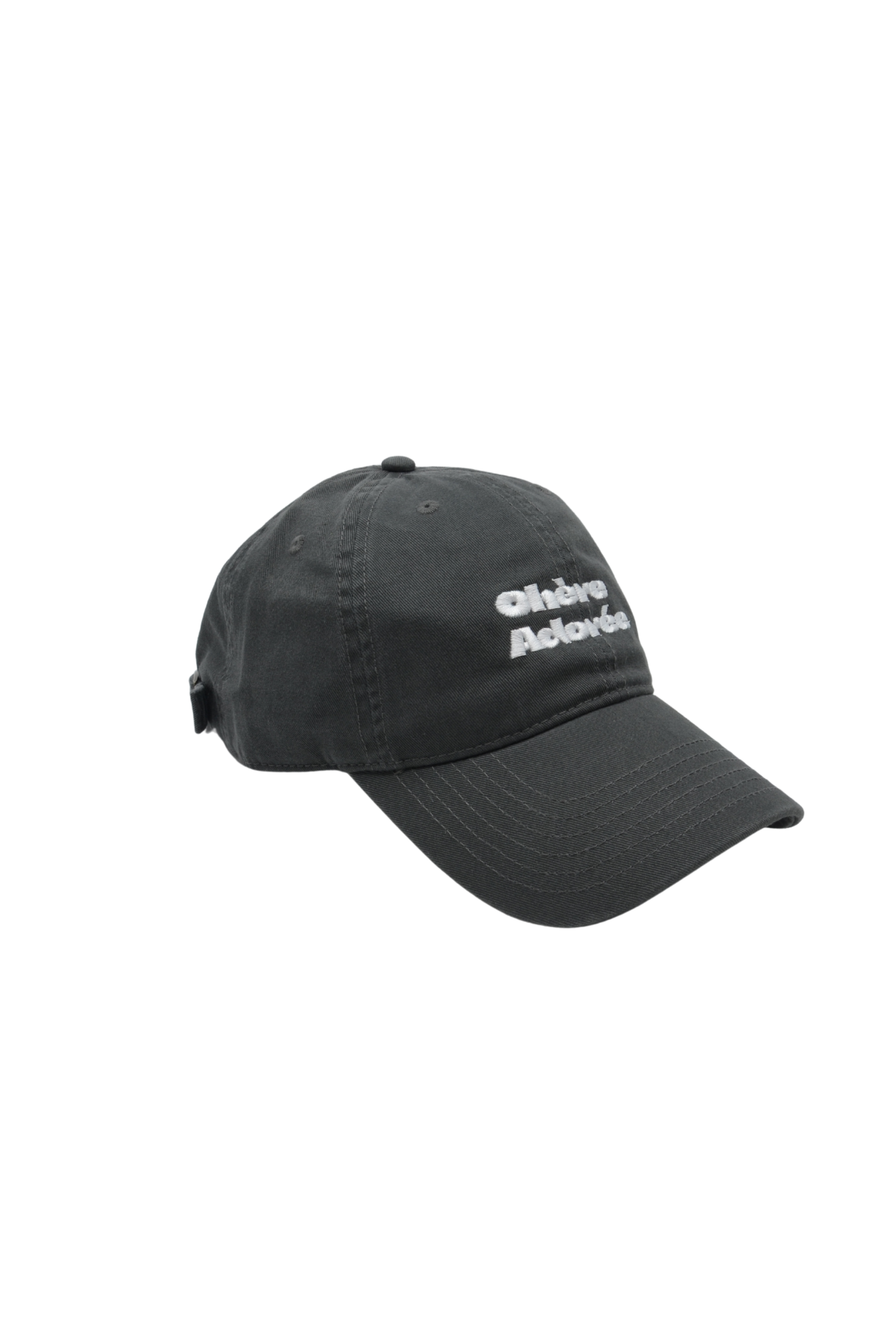 斜紋刺繡帽－深灰