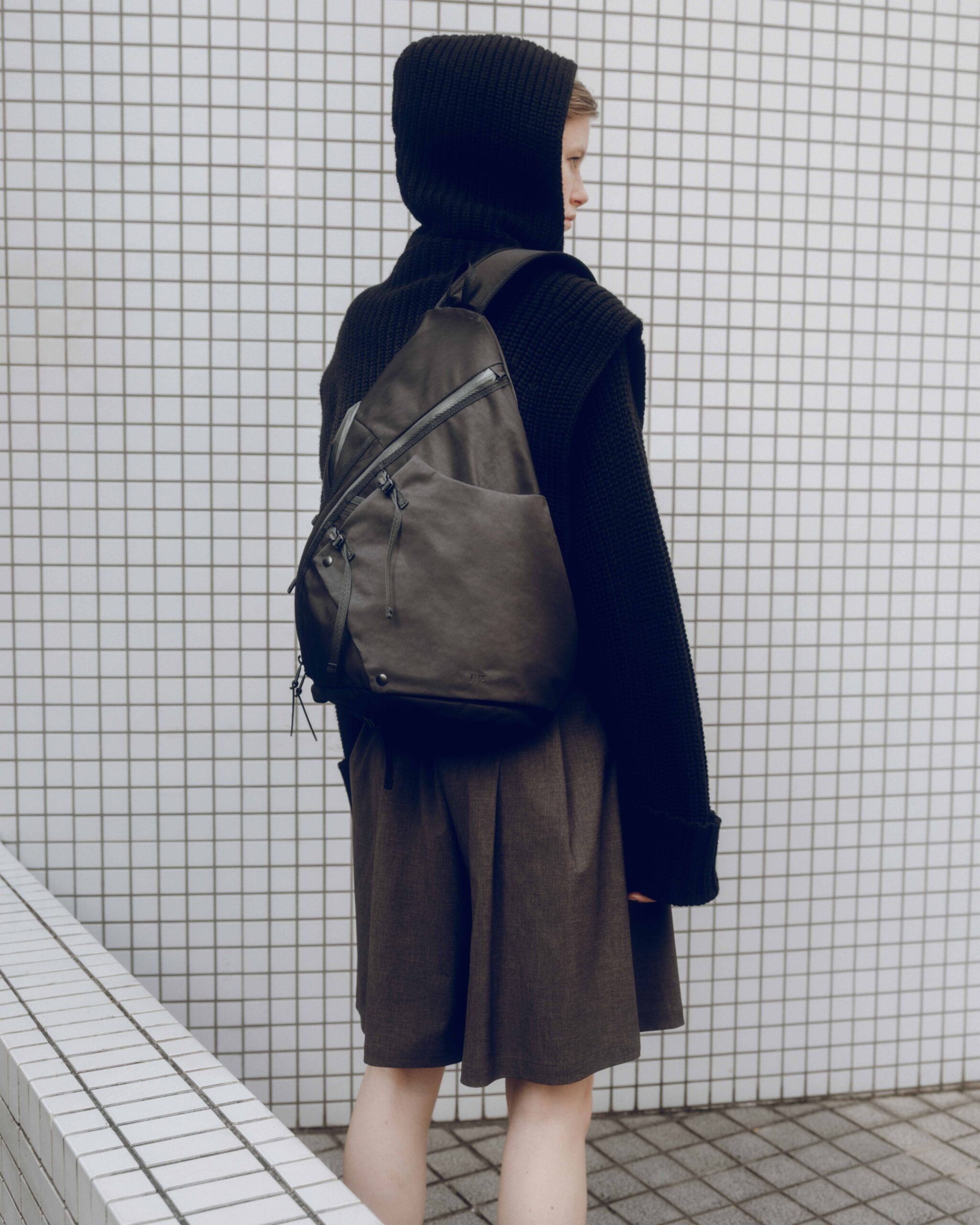 F/CE.｜Textured Twill 3 Points Slinger Bag (Black/Charco